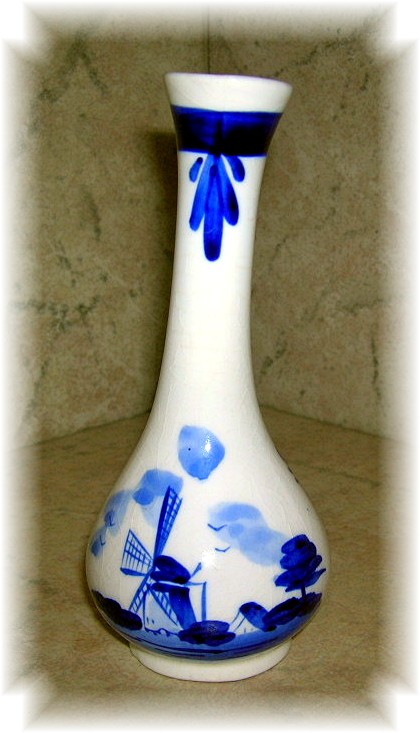 Delfts Blue Vase Made In Holland
