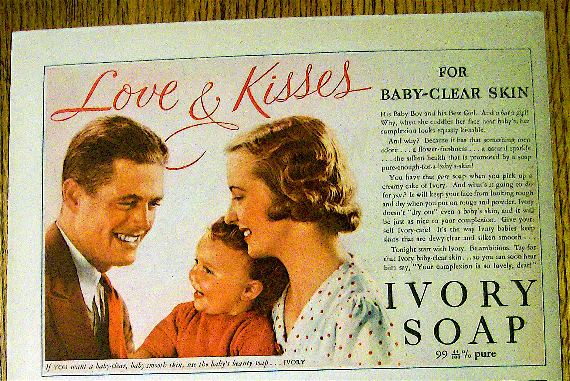 1936 Ivory Soap with Dream Girl Hands & Love And Kisses