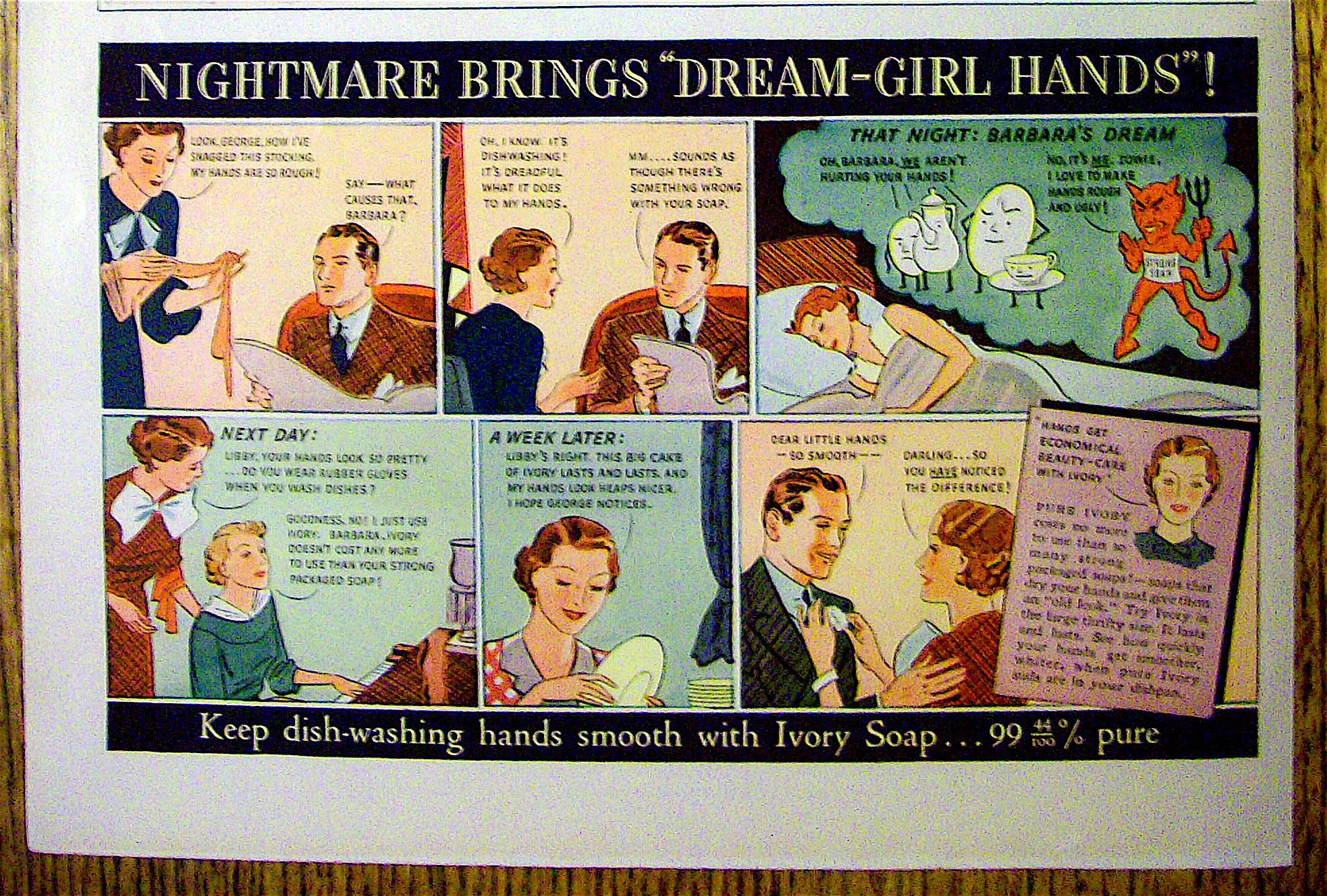 1936 Ivory Soap with Dream Girl Hands & Love And Kisses