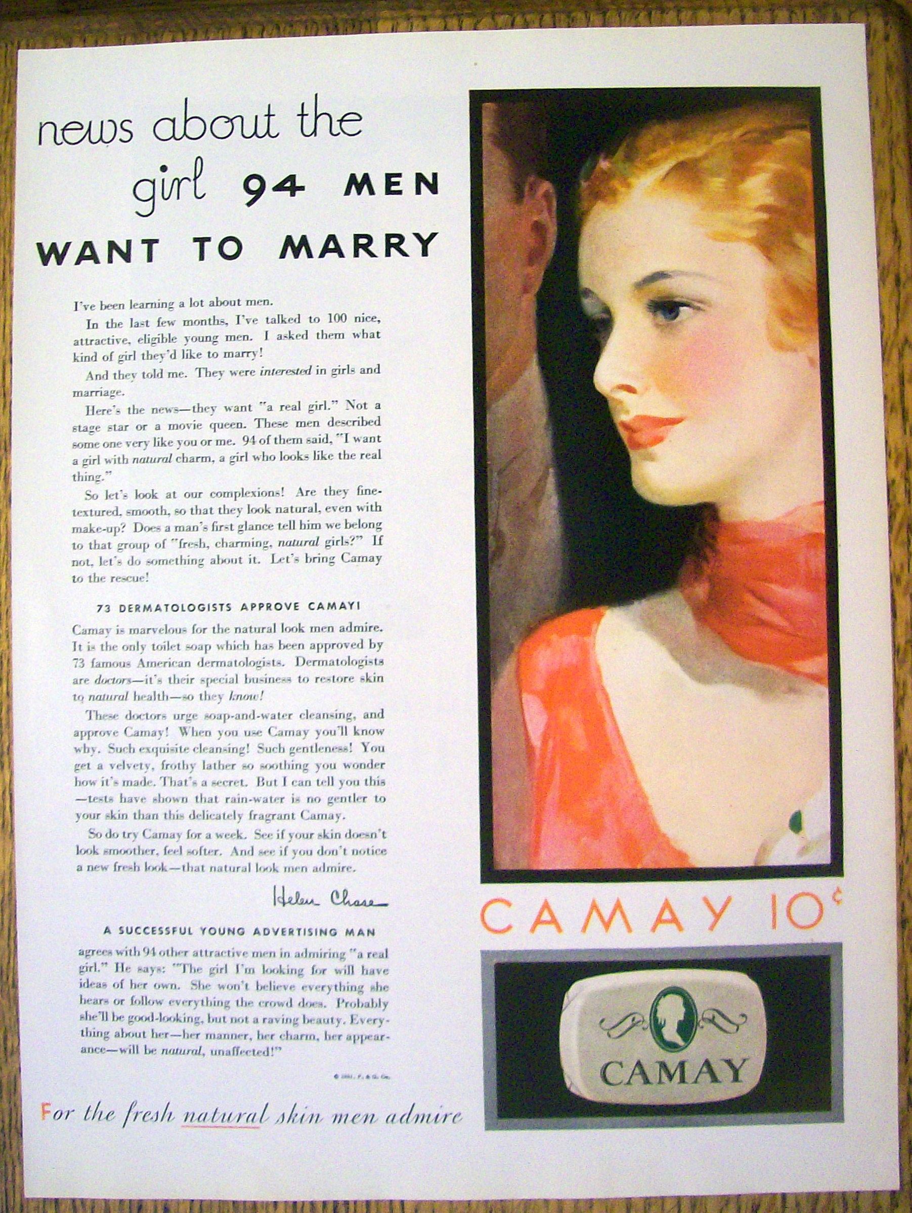 1931 Camay with Lovely Woman