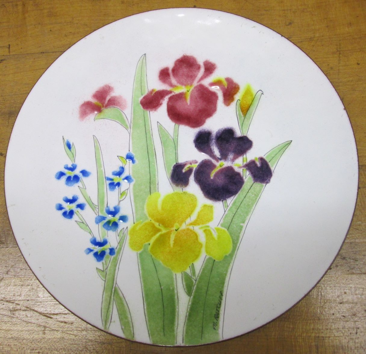 Enamelware Plate Floral 8.5 inch