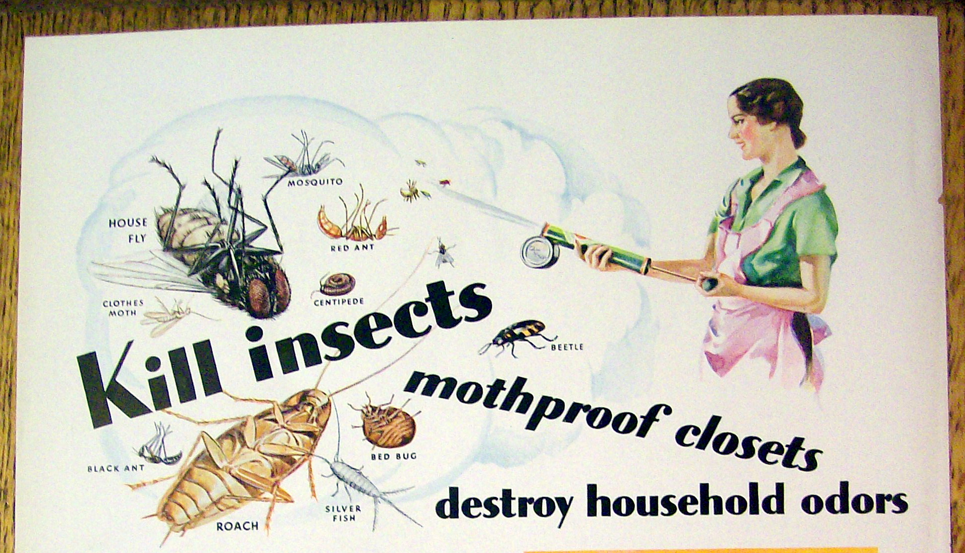 1931 O-Cedar Spray with Woman Spraying Insects