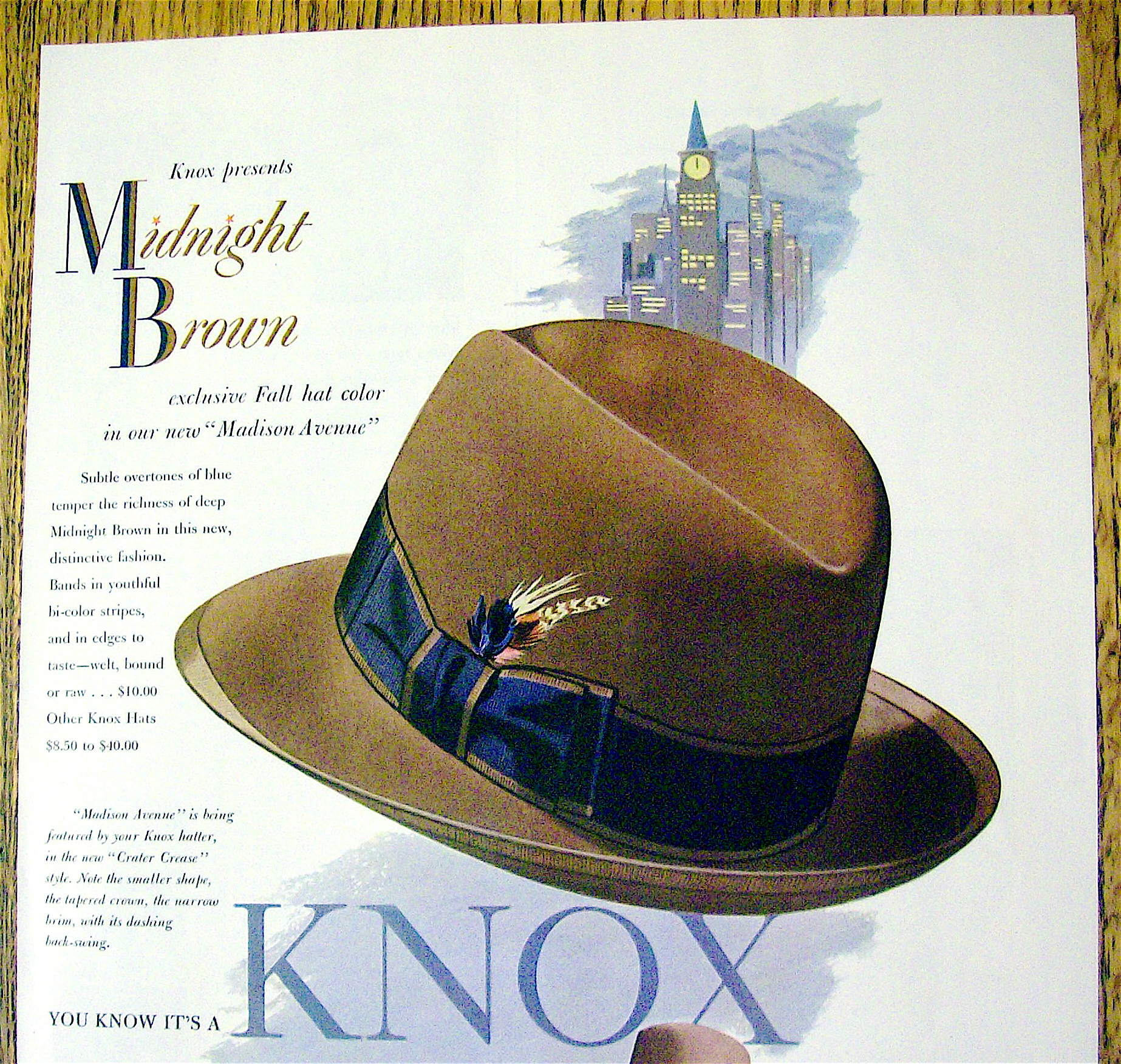 1951 Knox Hats with The Madison Avenue Hat