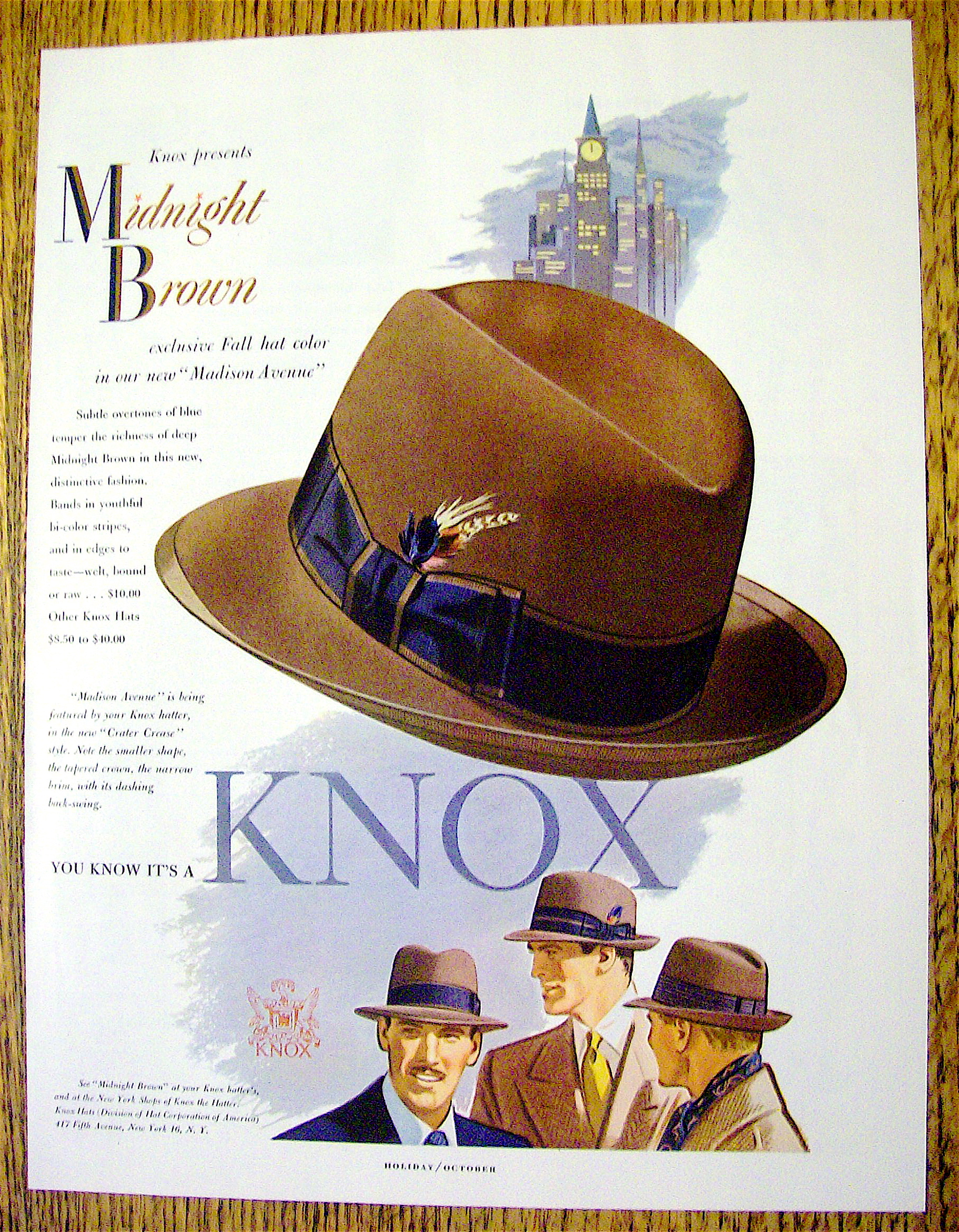 1951 Knox Hats with The Madison Avenue Hat