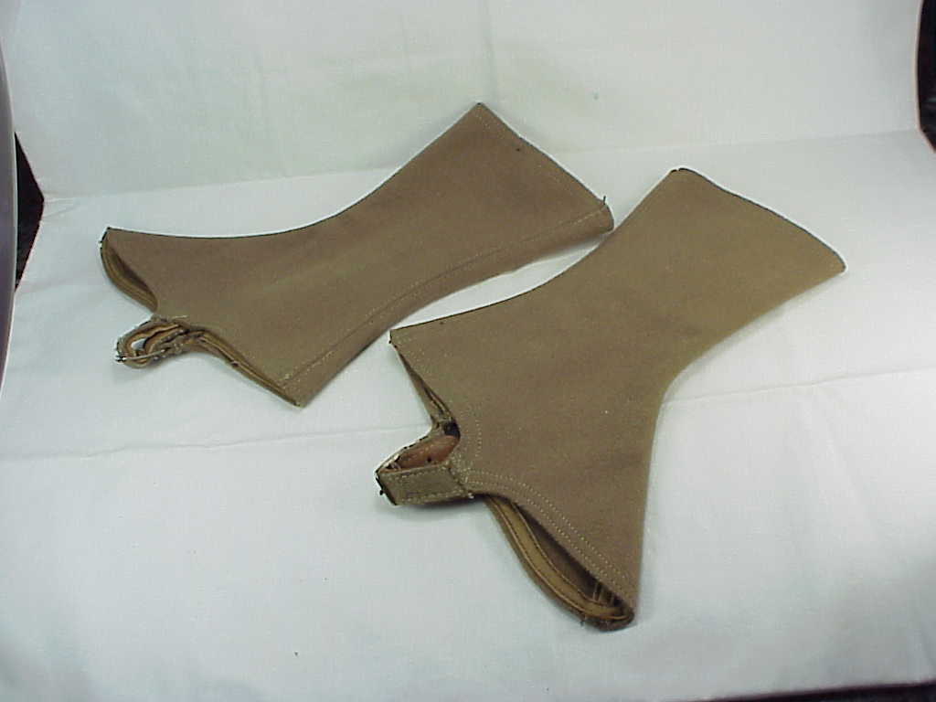 Antique Victorian Edwardian Steampunk Brown Wool Shoe Leg Spats