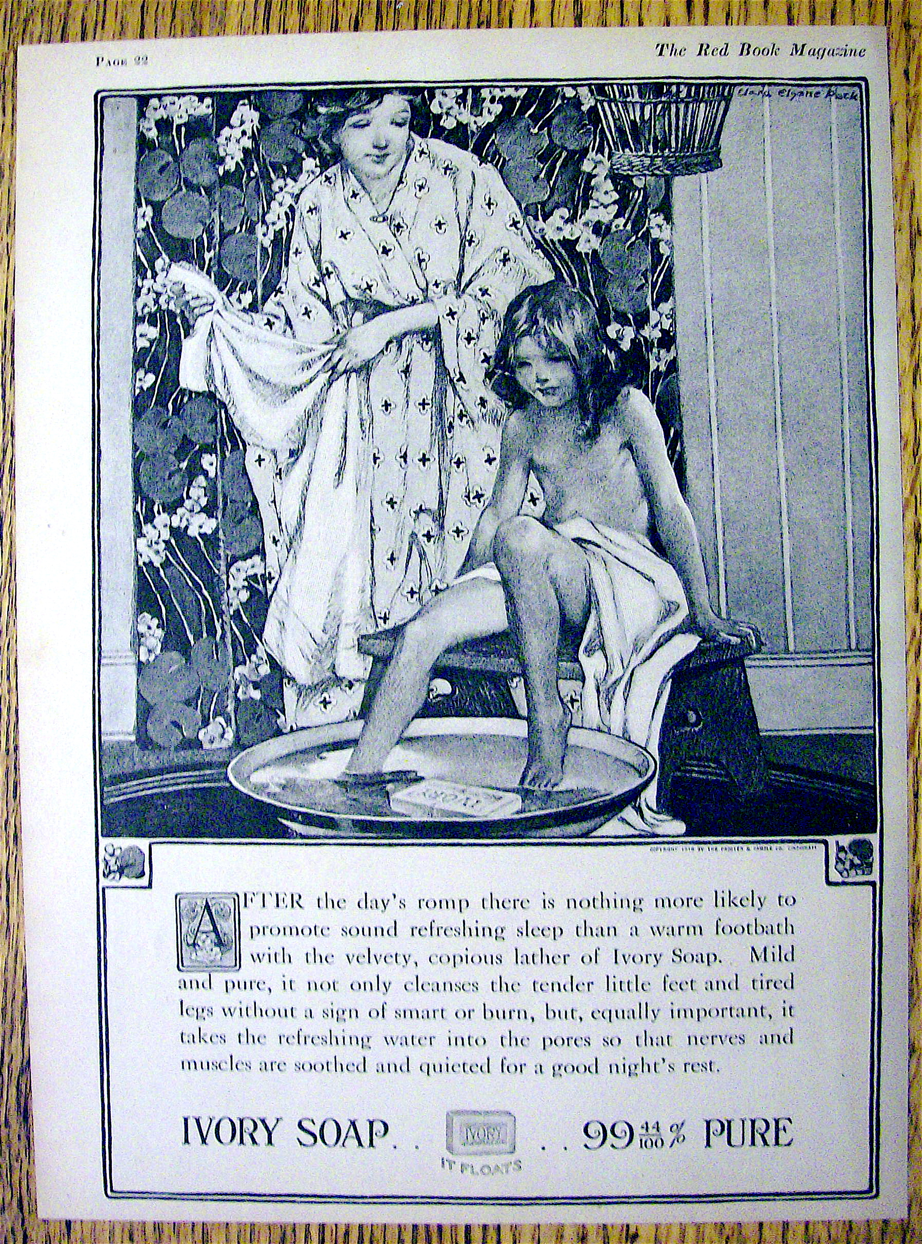 1918 Ivory Soap with Girl Soaking Her Feet In Tub