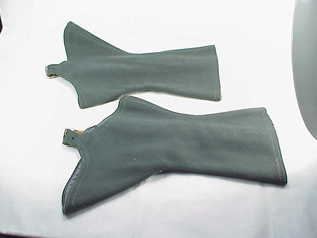 Antique Victorian Edwardian Steampunk Grey Wool Shoe Leg Spats