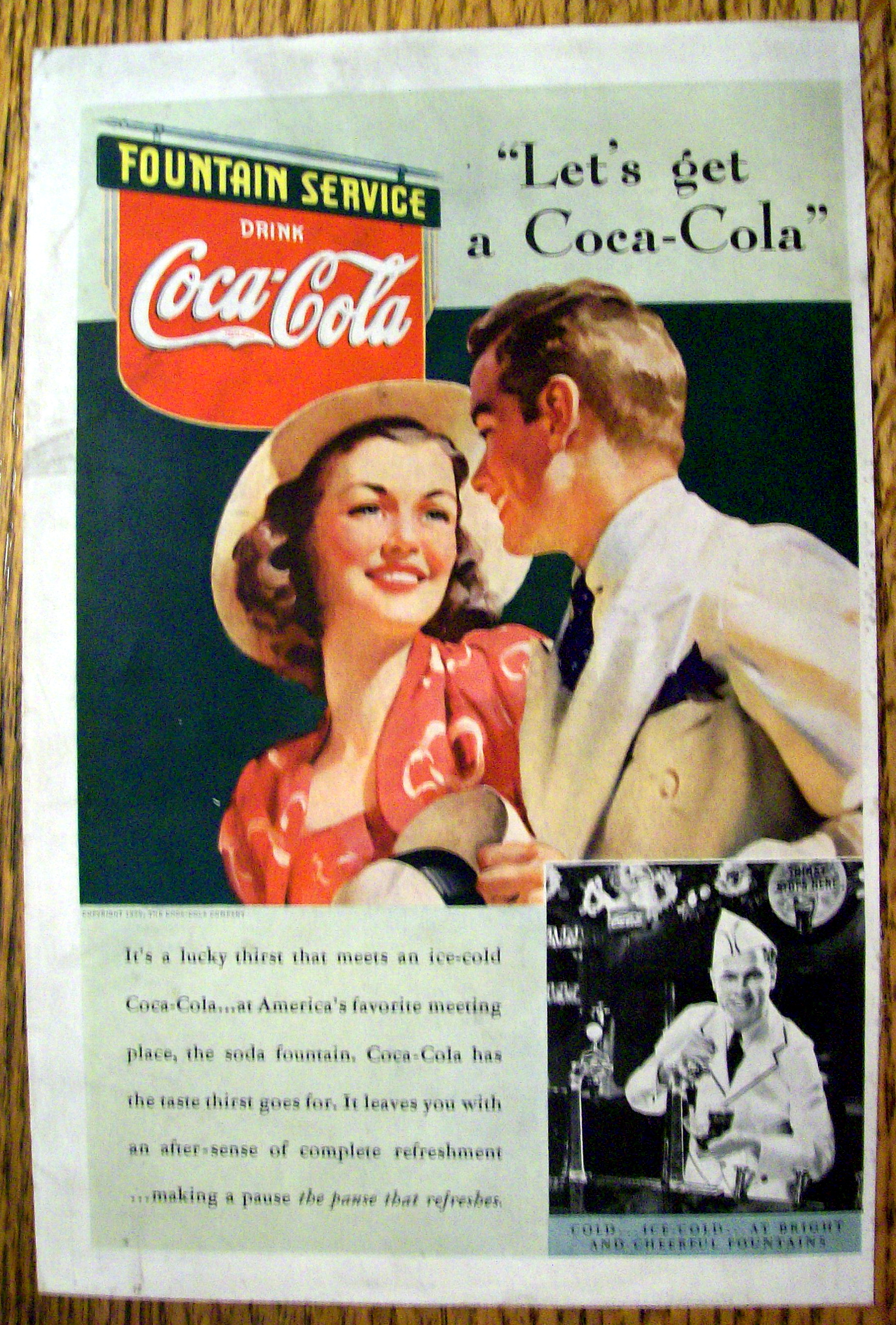 1939 Coca-Cola (Coke) with Man & Woman Talking