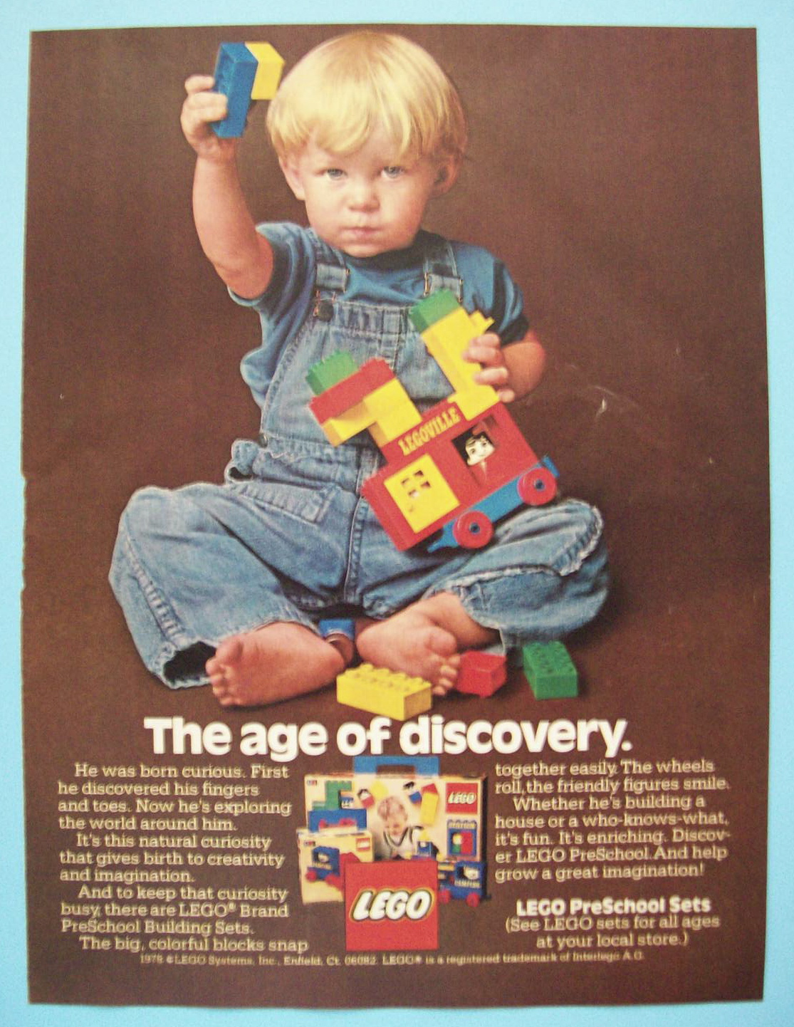 1978 Lego Blocks with Boy Playing with Blocks