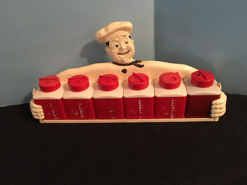 VINTAGE MCM SPICE RACK JOLLY CHEF
