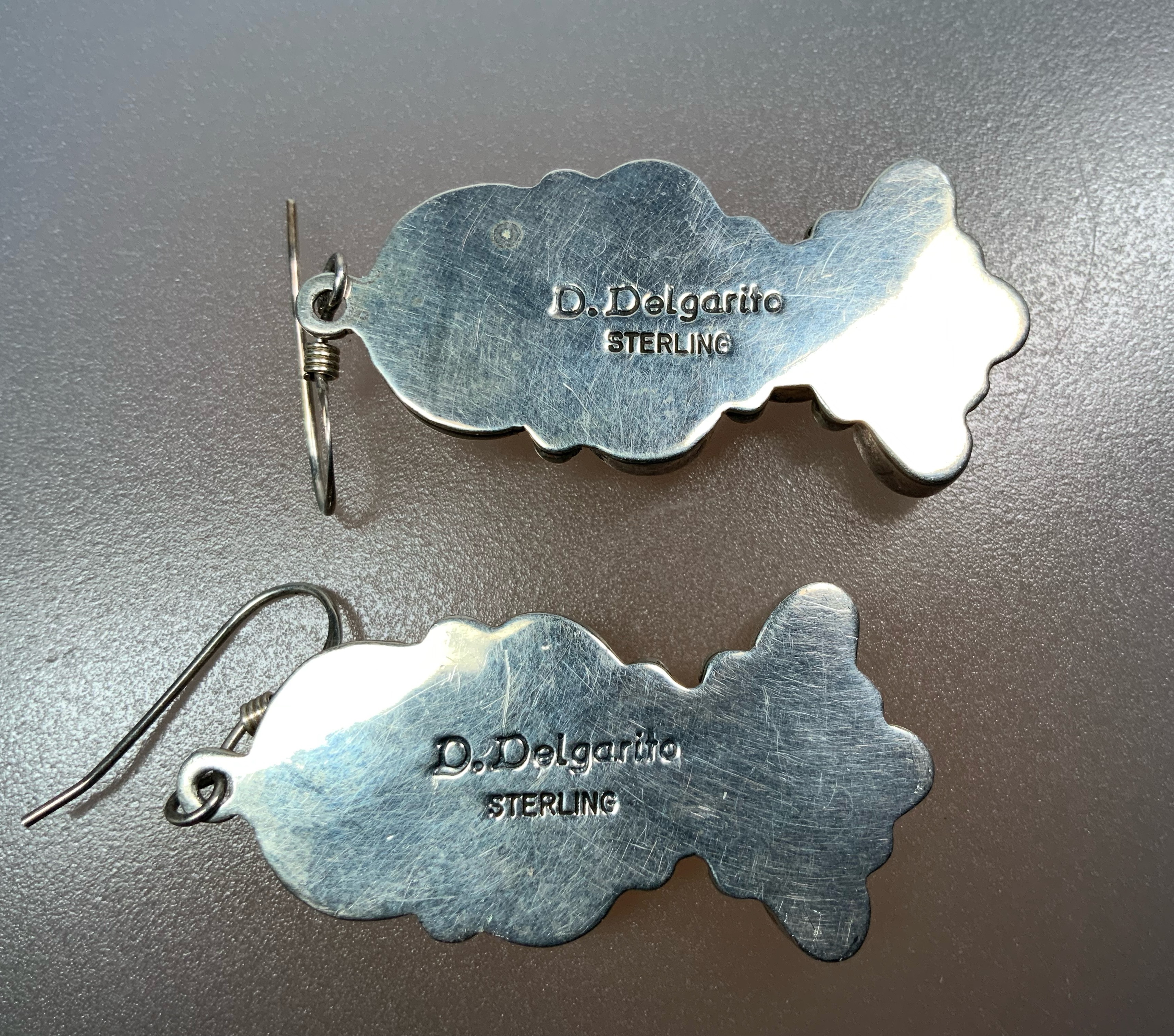 Dan Dodson Sterling Silver Kingman Turquoise Lapis Ears