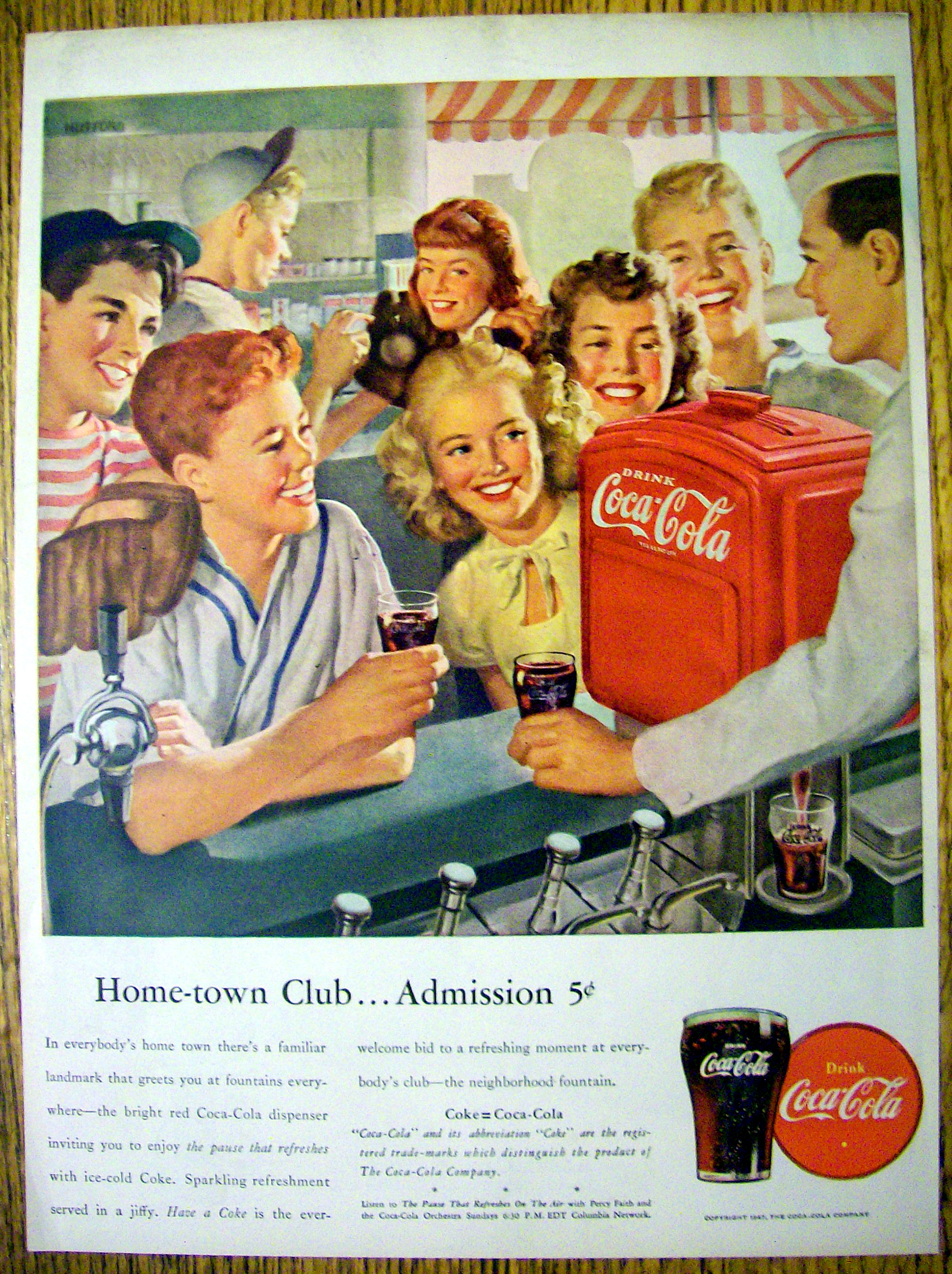 1947 Coca Cola (Coke) w/ Group of Children