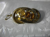 Citrine Glass Pichbeck Brooch England