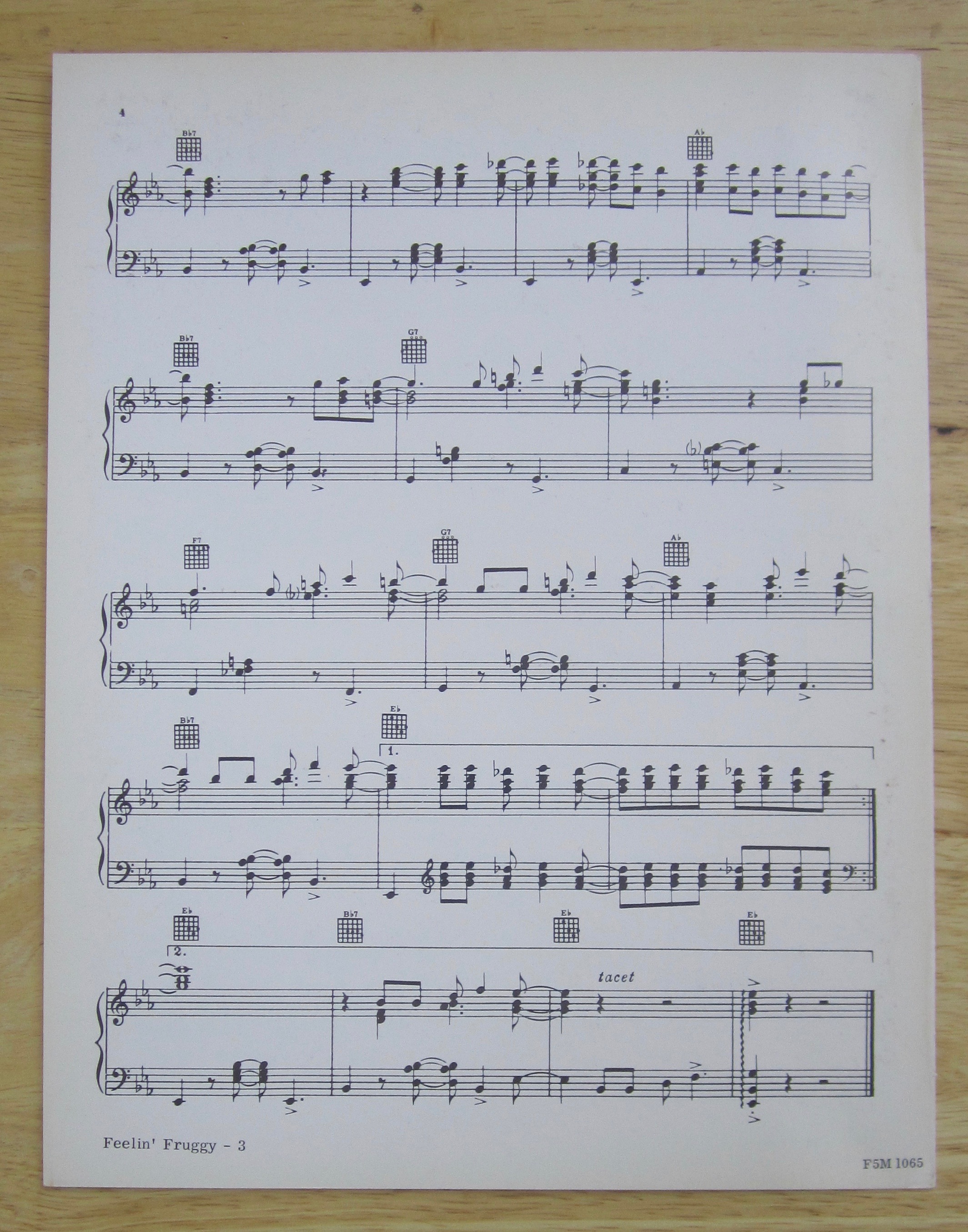 1965 Feelin' Fruggy Sheet Music By Al Hirt