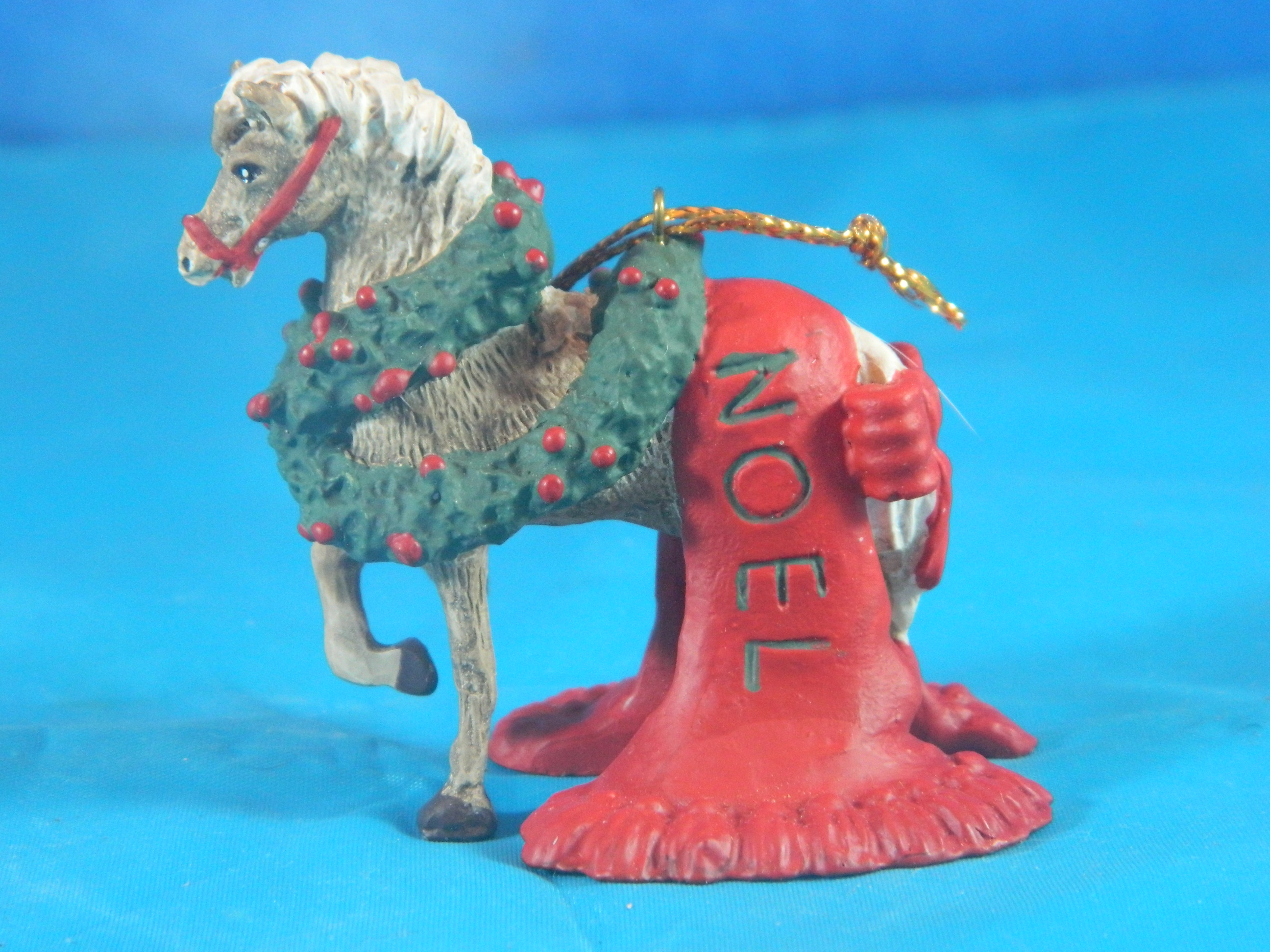 Silver Deer Resin Miniature Christmas Pony Ornament