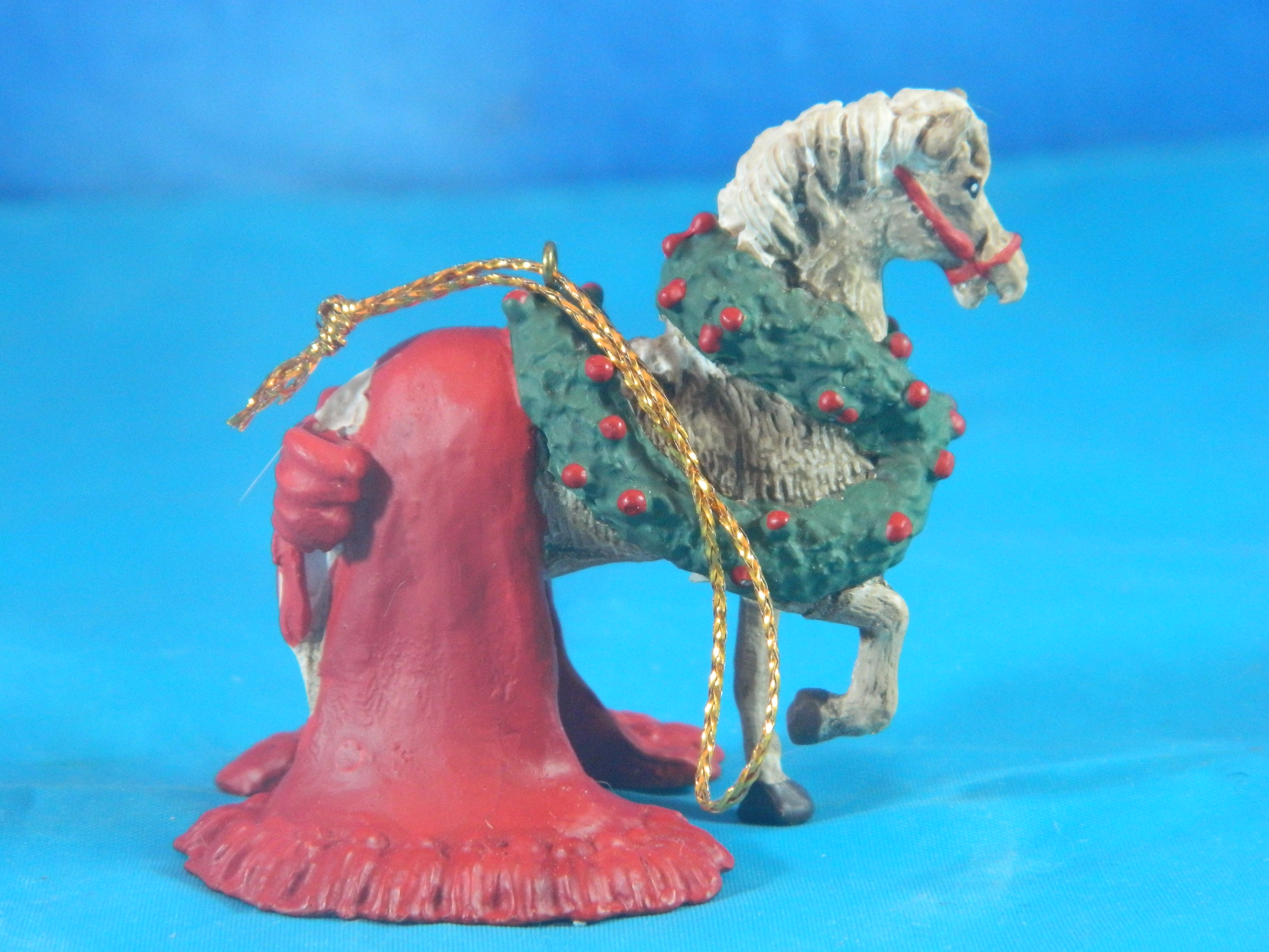 Silver Deer Resin Miniature Christmas Pony Ornament