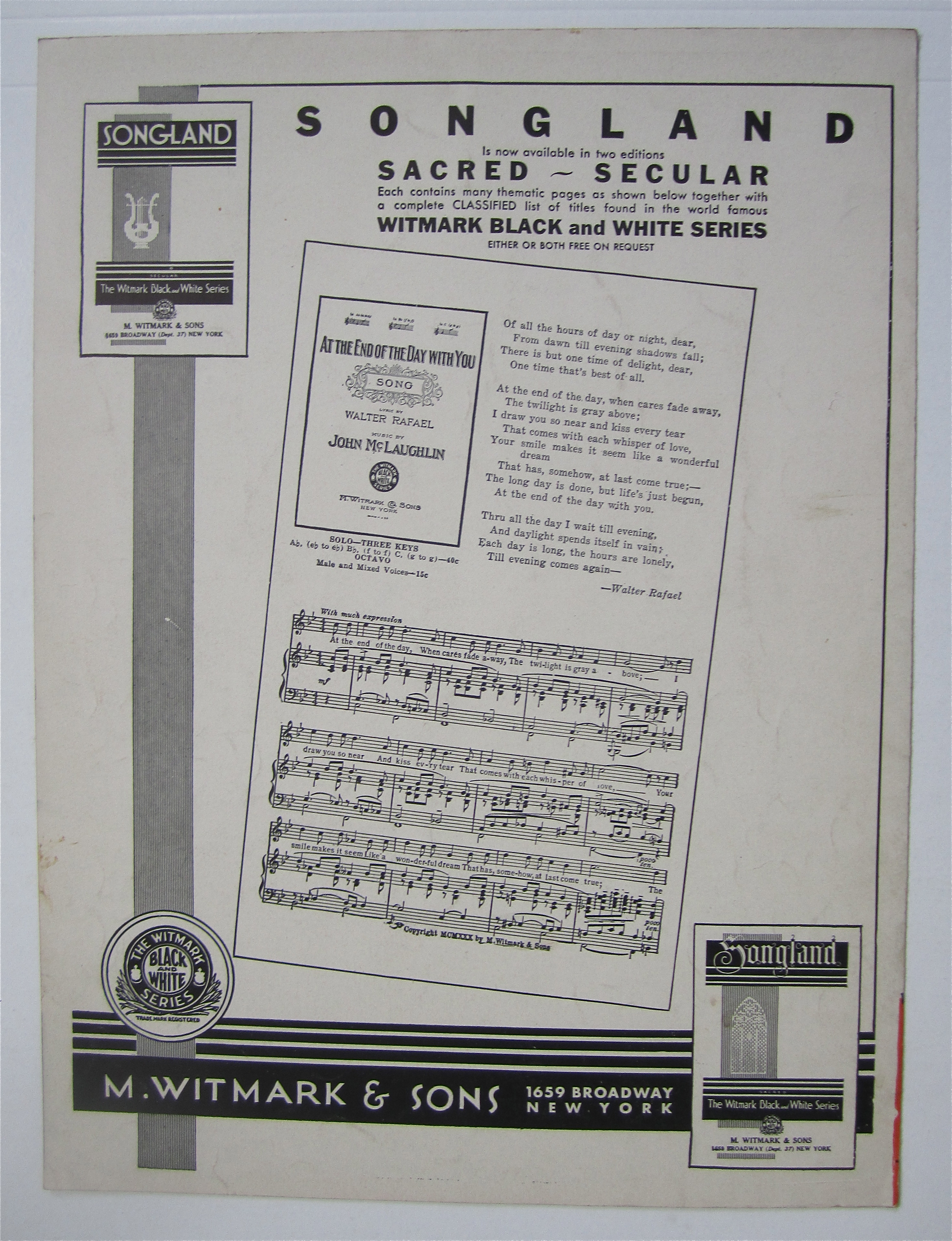 Sheet Music 1930 Kiss Waltz