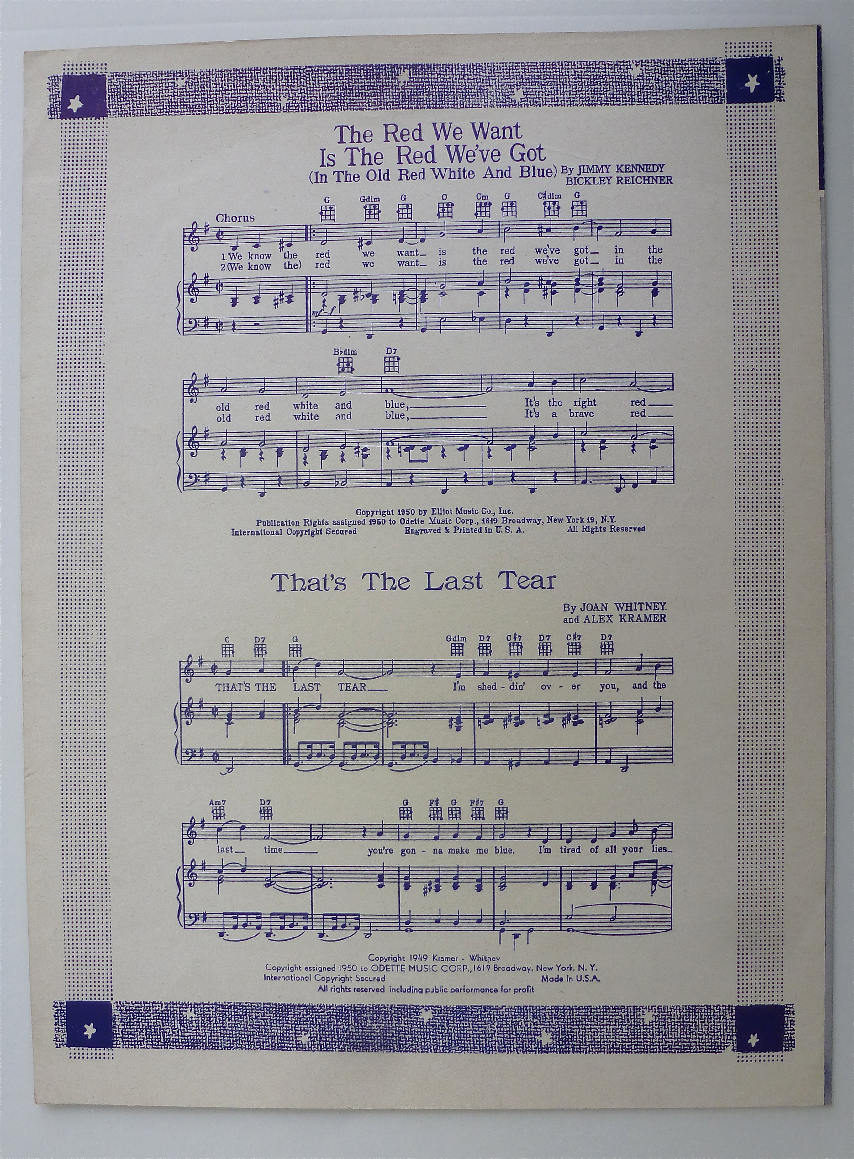 Sheet Music For 1951 The Tinkle Song