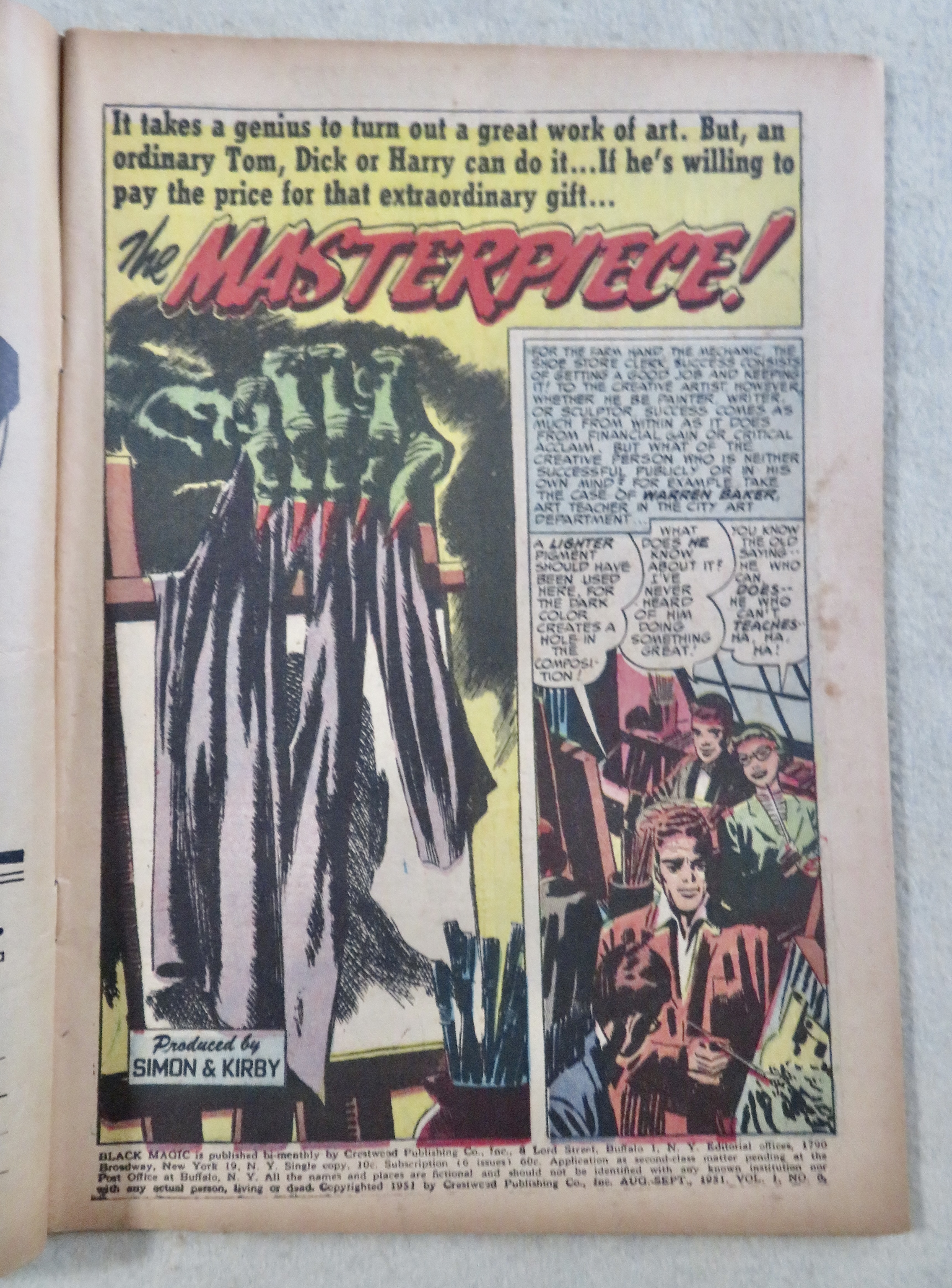 Black Magic Comic August/September 1951 Masterpiece