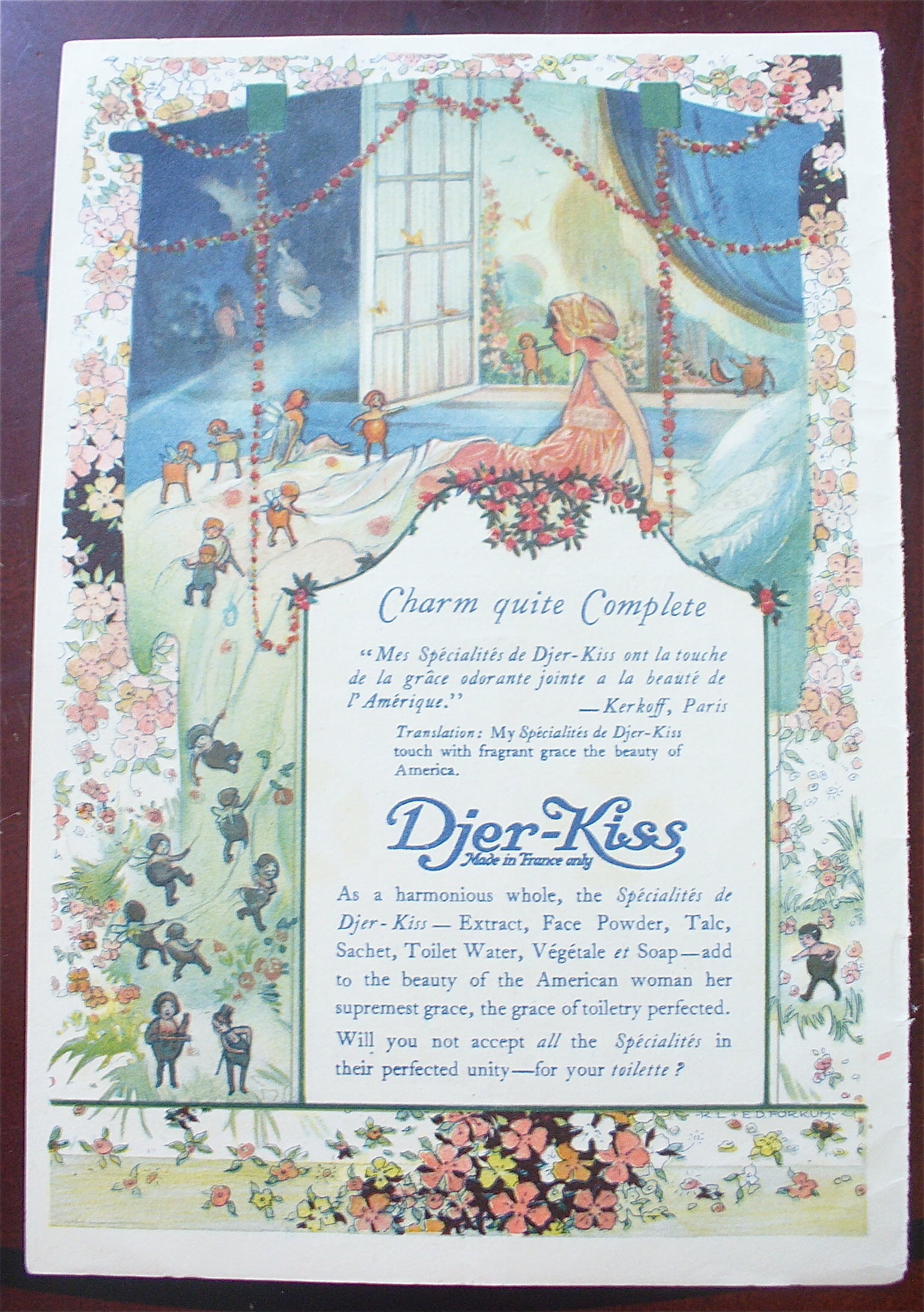 1919 Djer Kiss with Charm Quite Complete