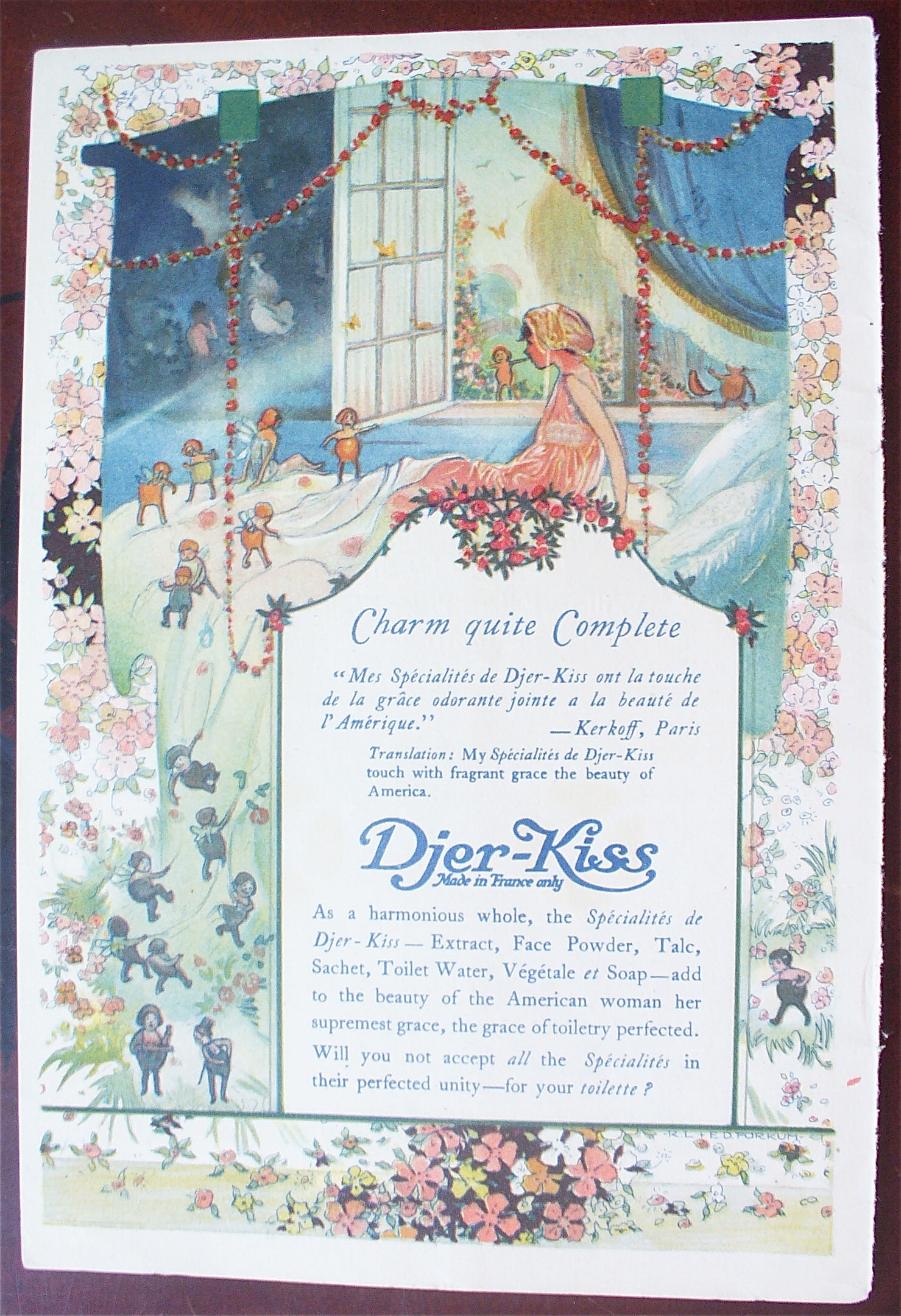 1919 Djer Kiss with Charm Quite Complete