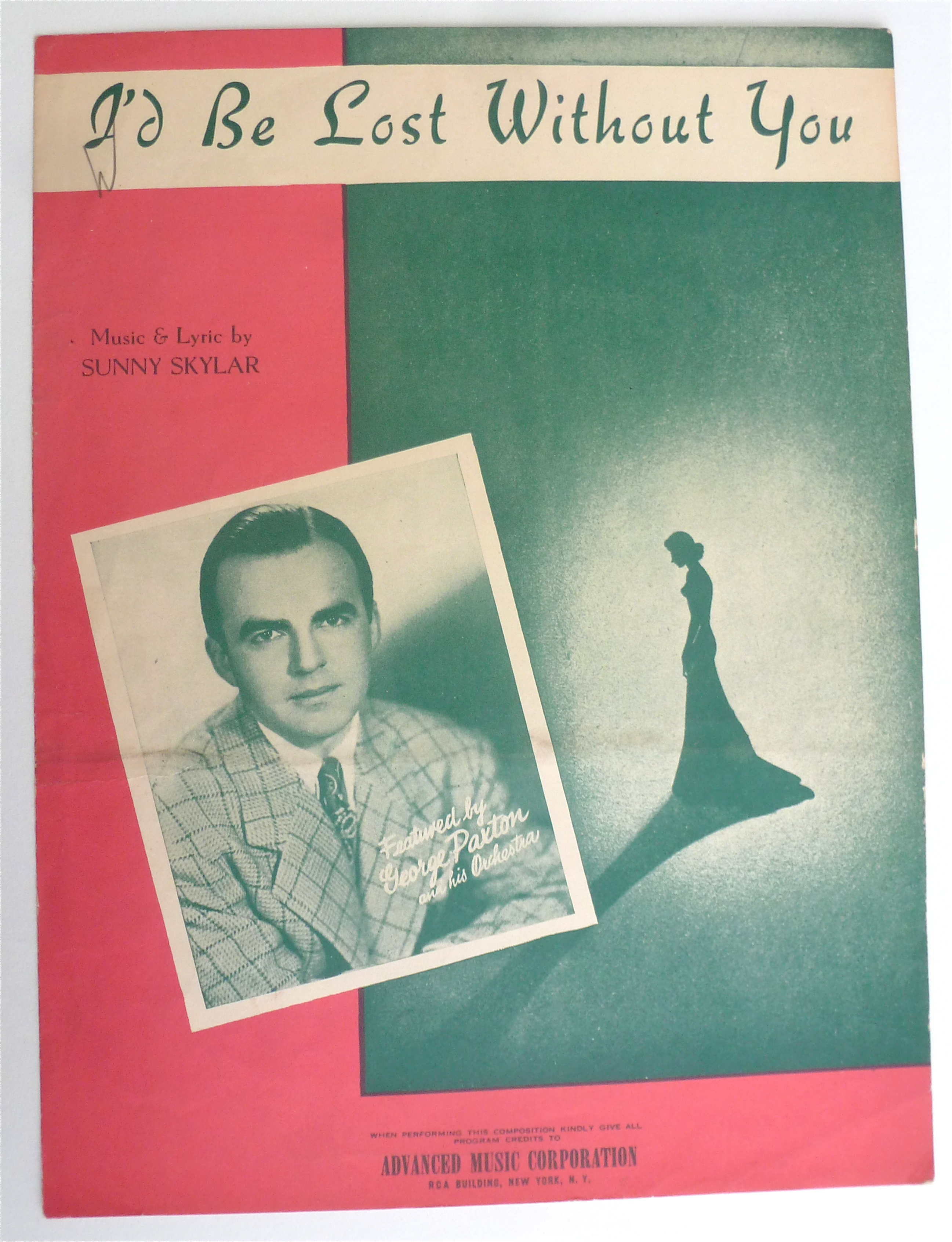 Sheet Music For 1946 I'd Be Lost Without You