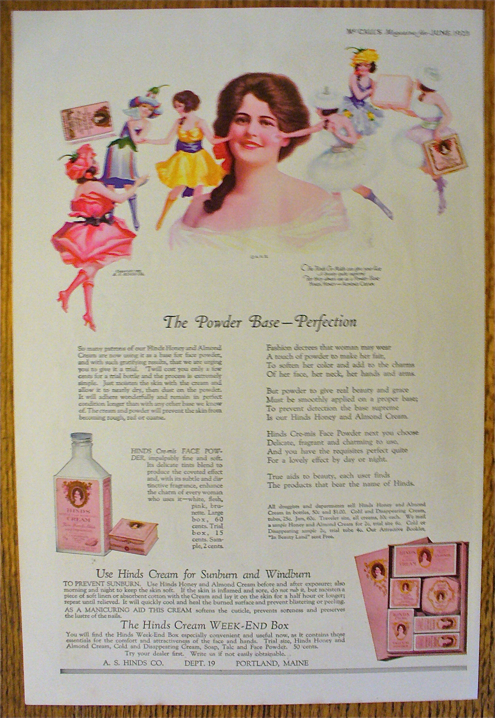 1923 Hinds Cream with Lovely Woman's Face