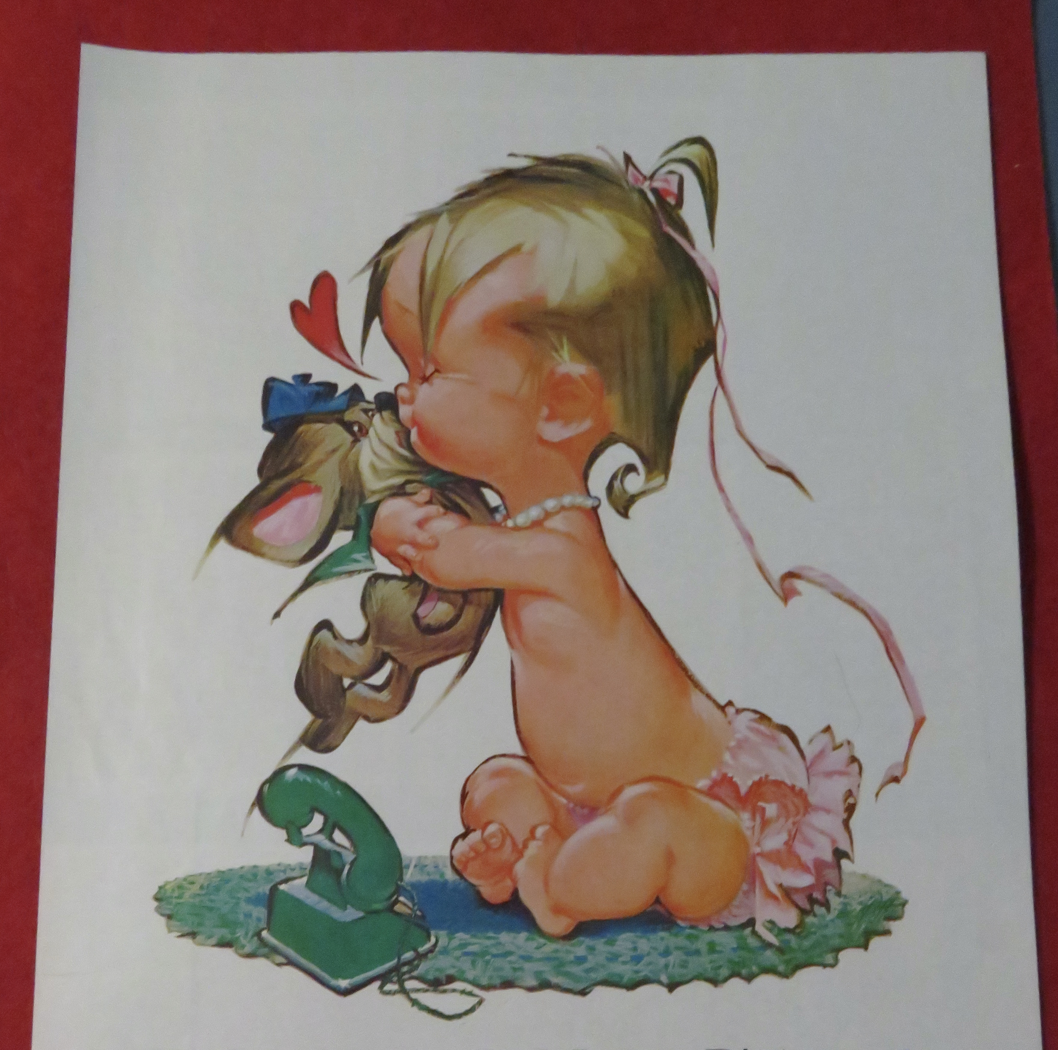 1962 Bell Telephone System with Baby Hugging Bear