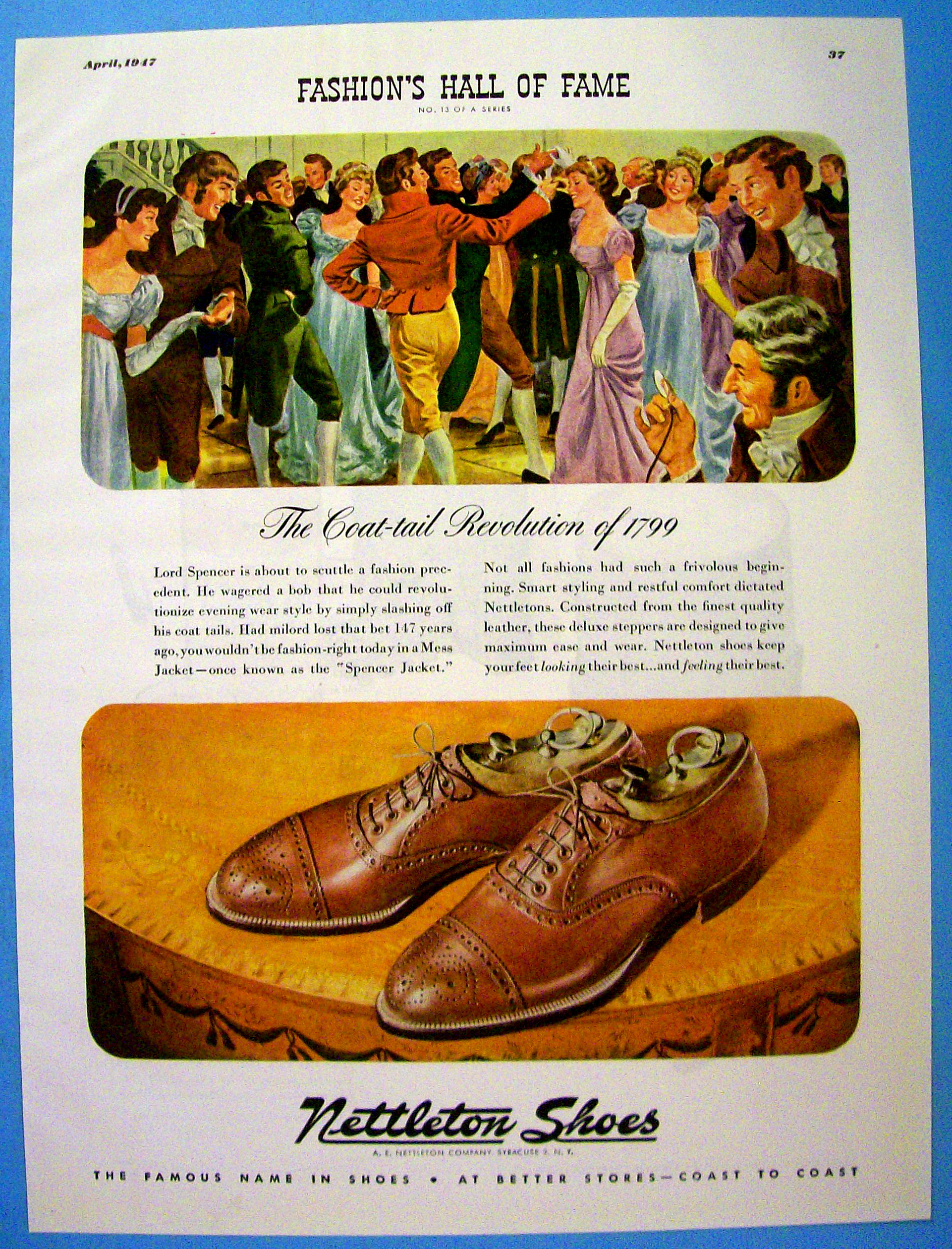 1947 Nettleton Shoes with Coat Tail Revolution Of 1799