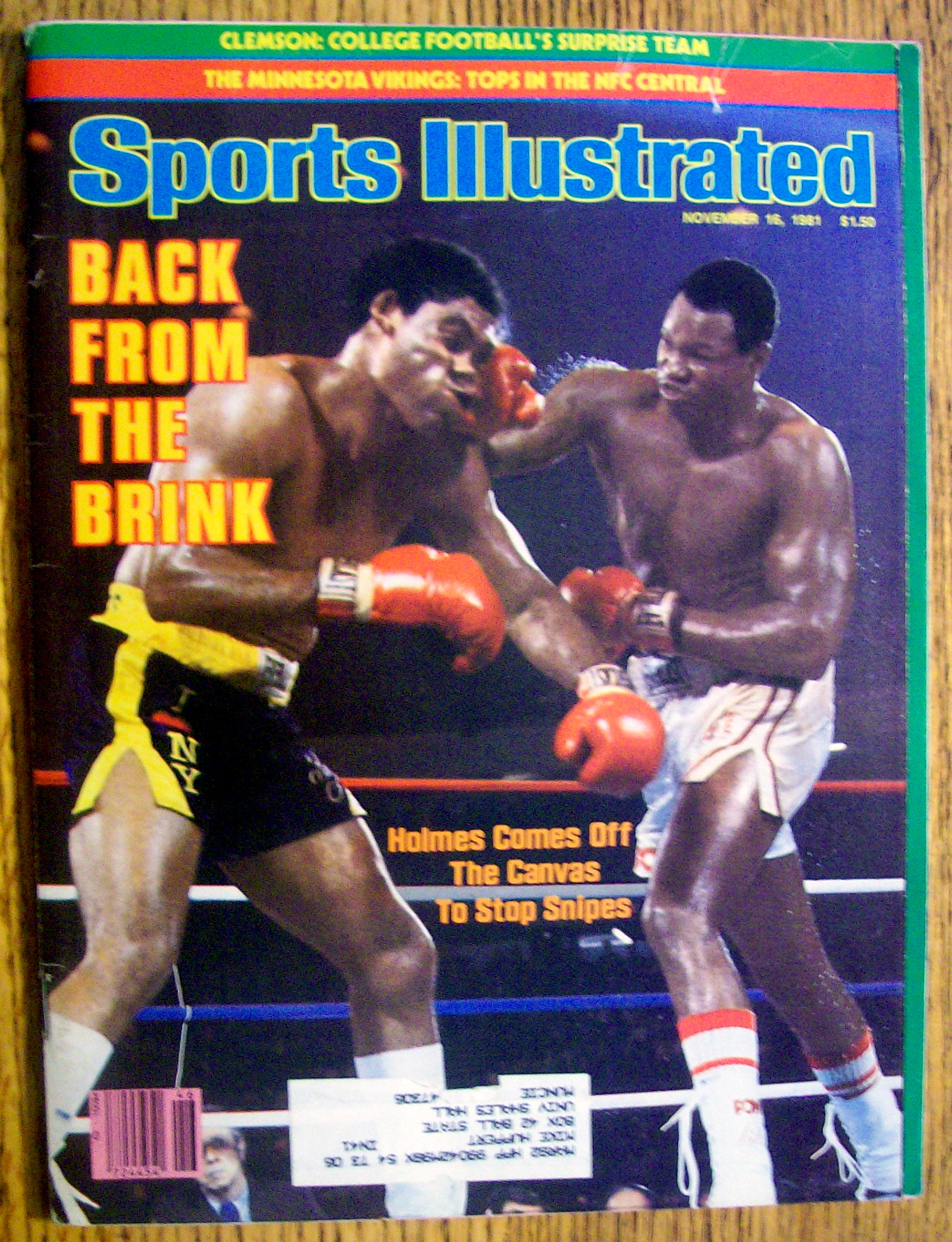 Sports Illustrated Magazine-Nov 16, 1981-Larry Holmes