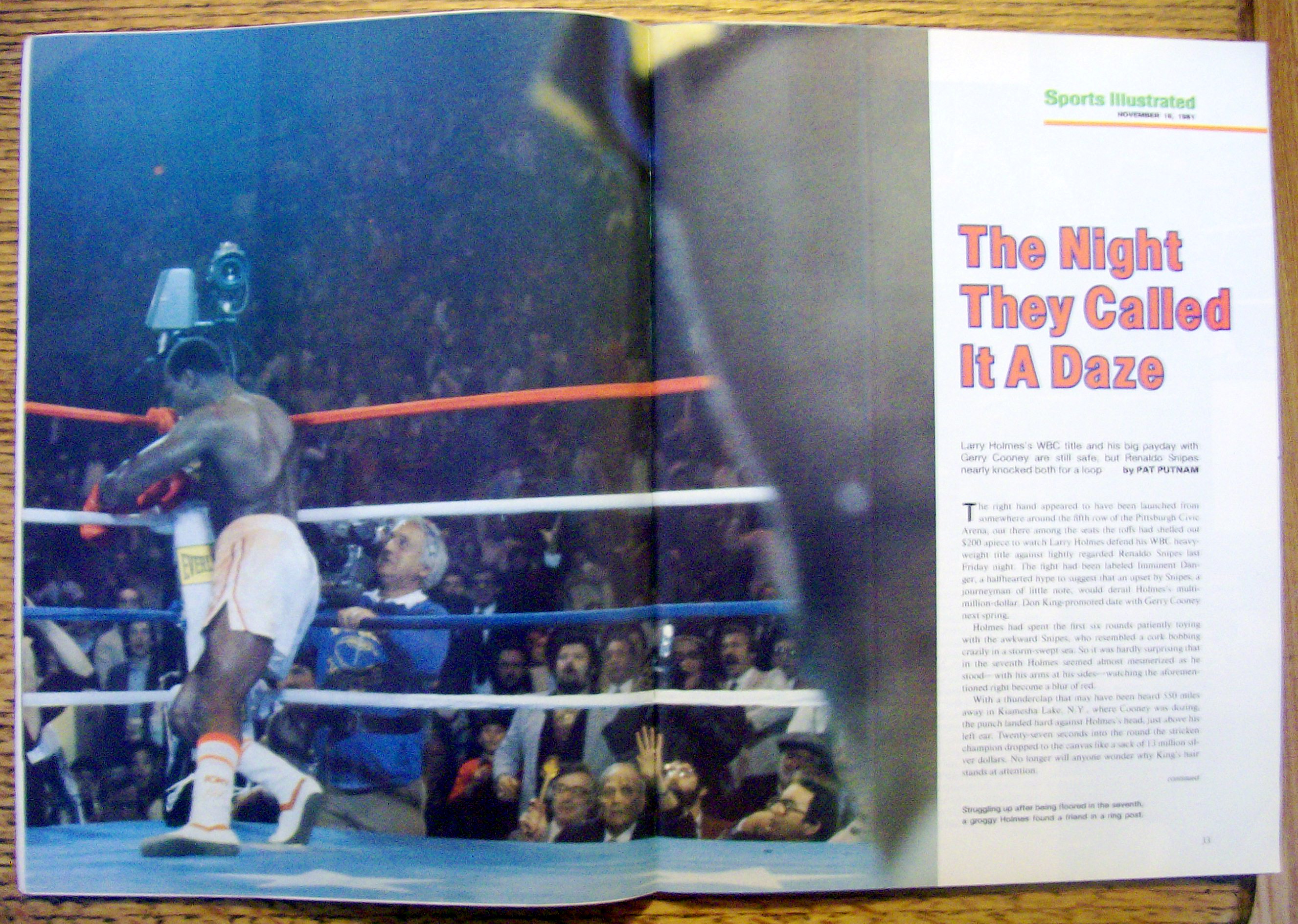 Sports Illustrated Magazine-Nov 16, 1981-Larry Holmes