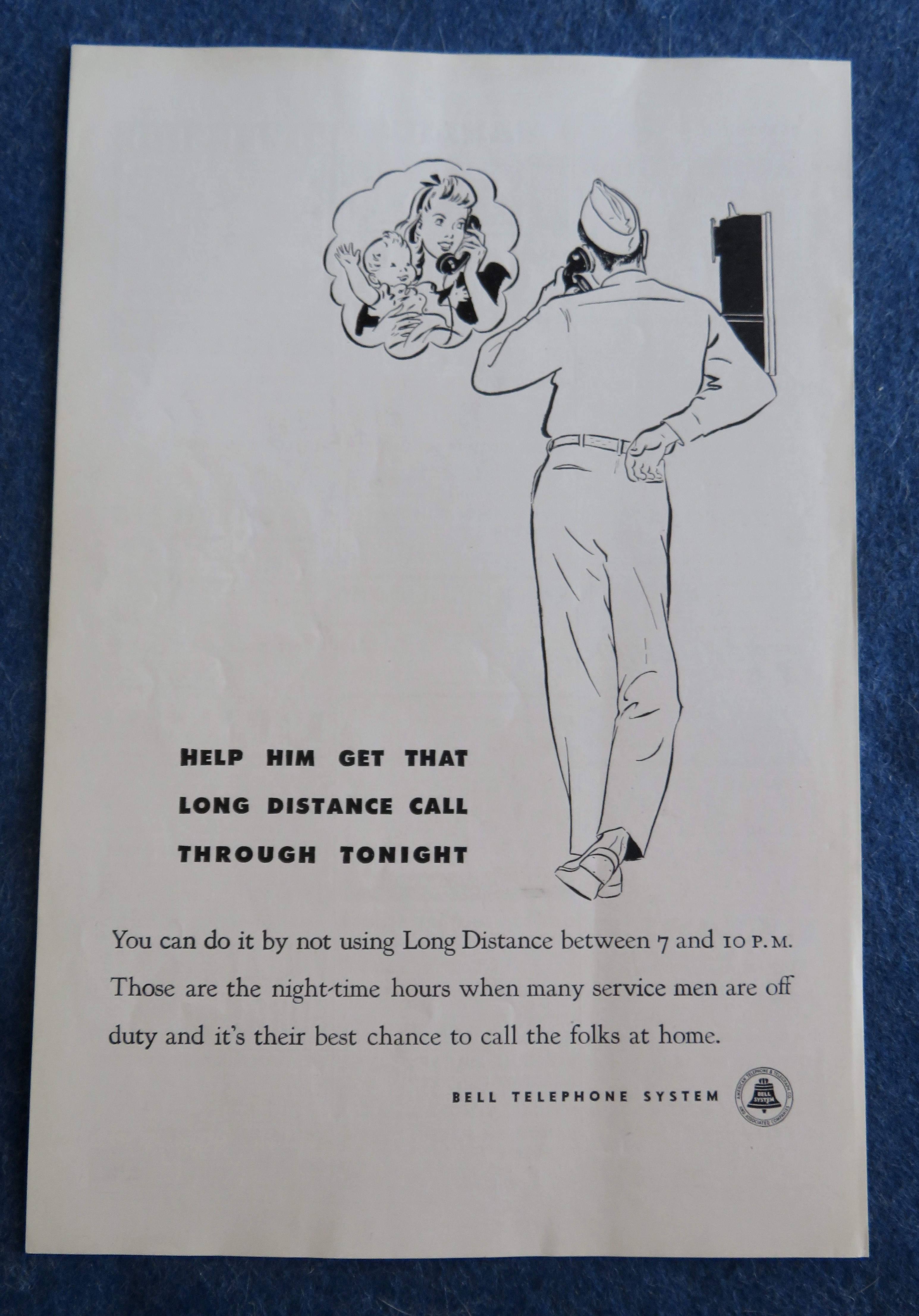 1944 Bell Telephone System with Soldier Talking to Wife