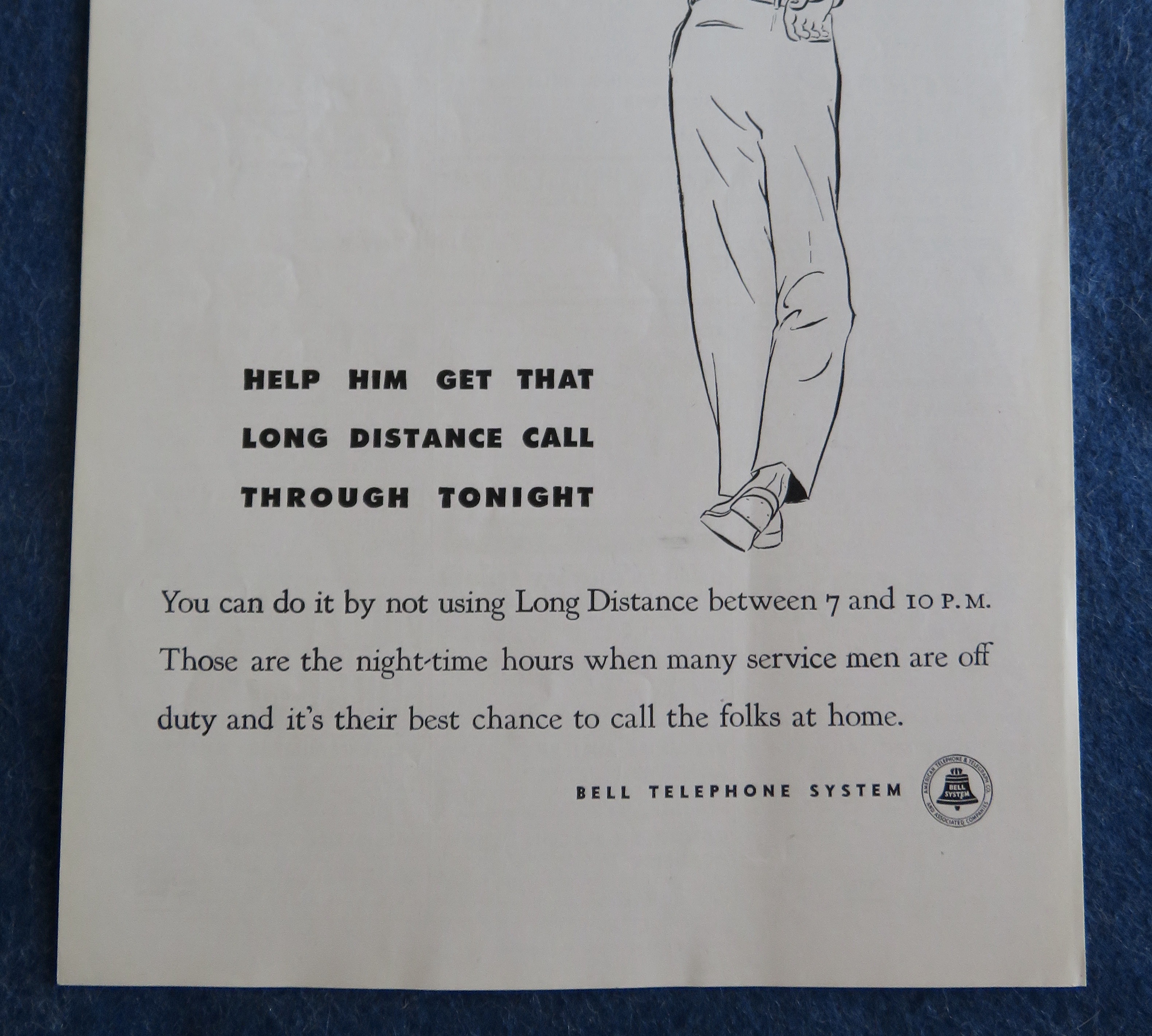 1944 Bell Telephone System with Soldier Talking to Wife