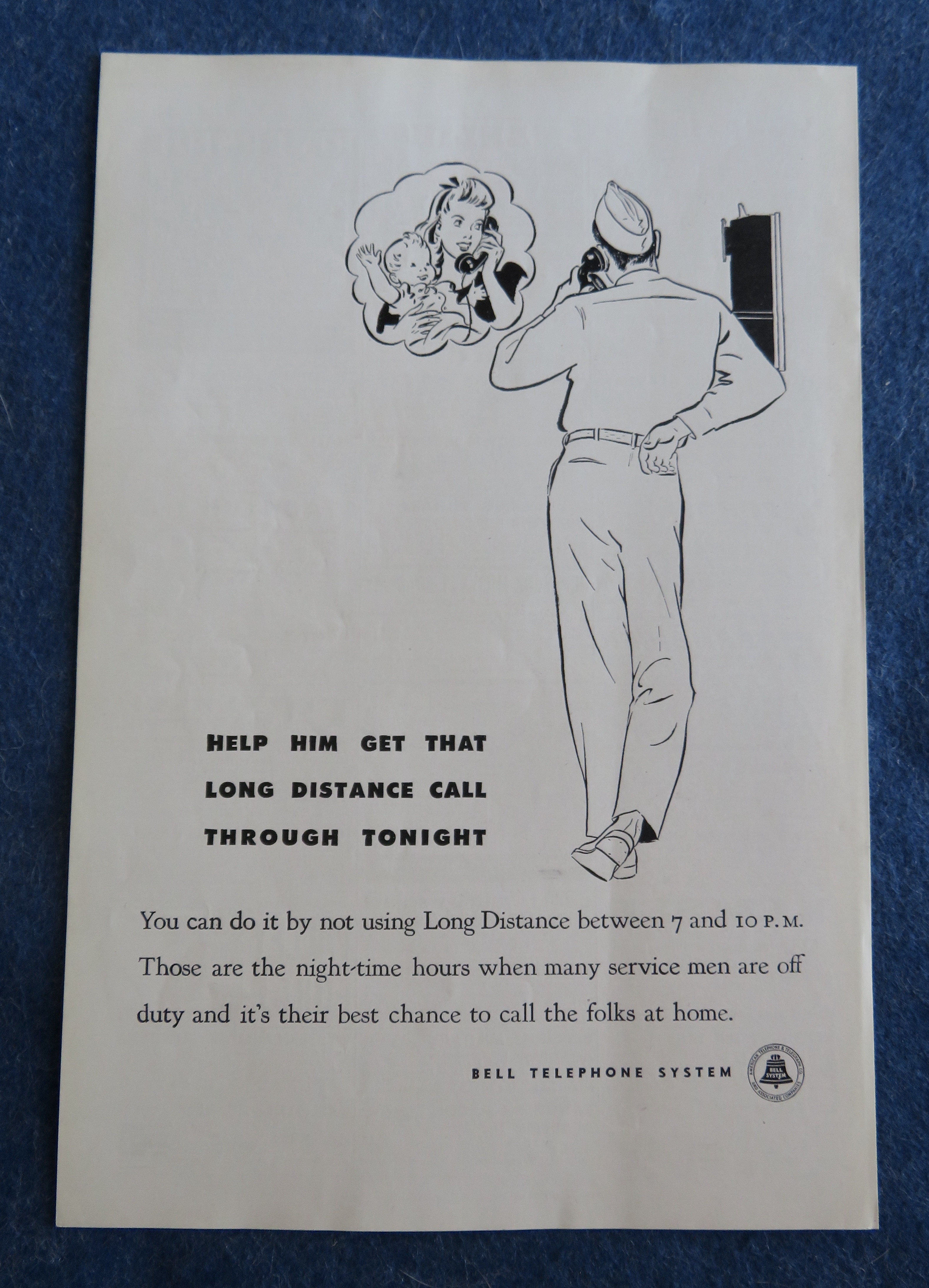 1944 Bell Telephone System with Soldier Talking to Wife