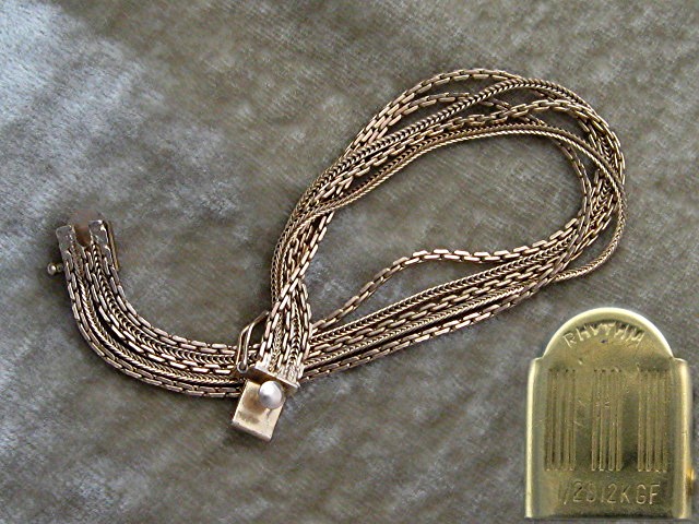 Bracelet  12K Gold Fill 5 Strand RYTHM Push Clasp