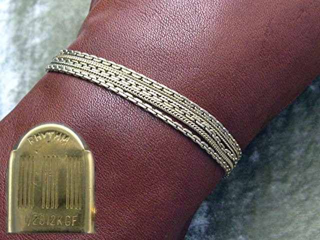 Bracelet  12K Gold Fill 5 Strand RYTHM Push Clasp