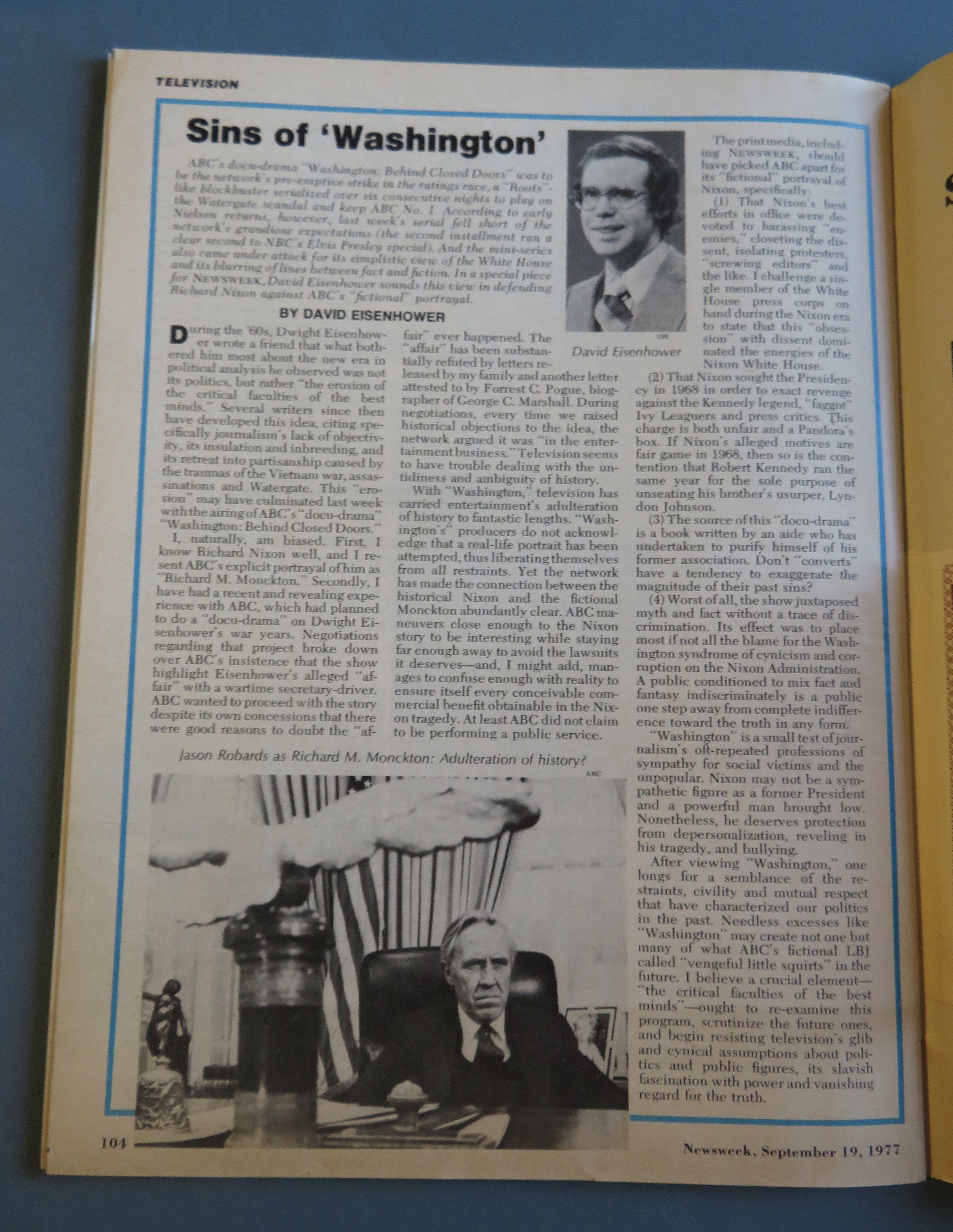 Newsweek Magazine September 19, 1977 The Lance Affair