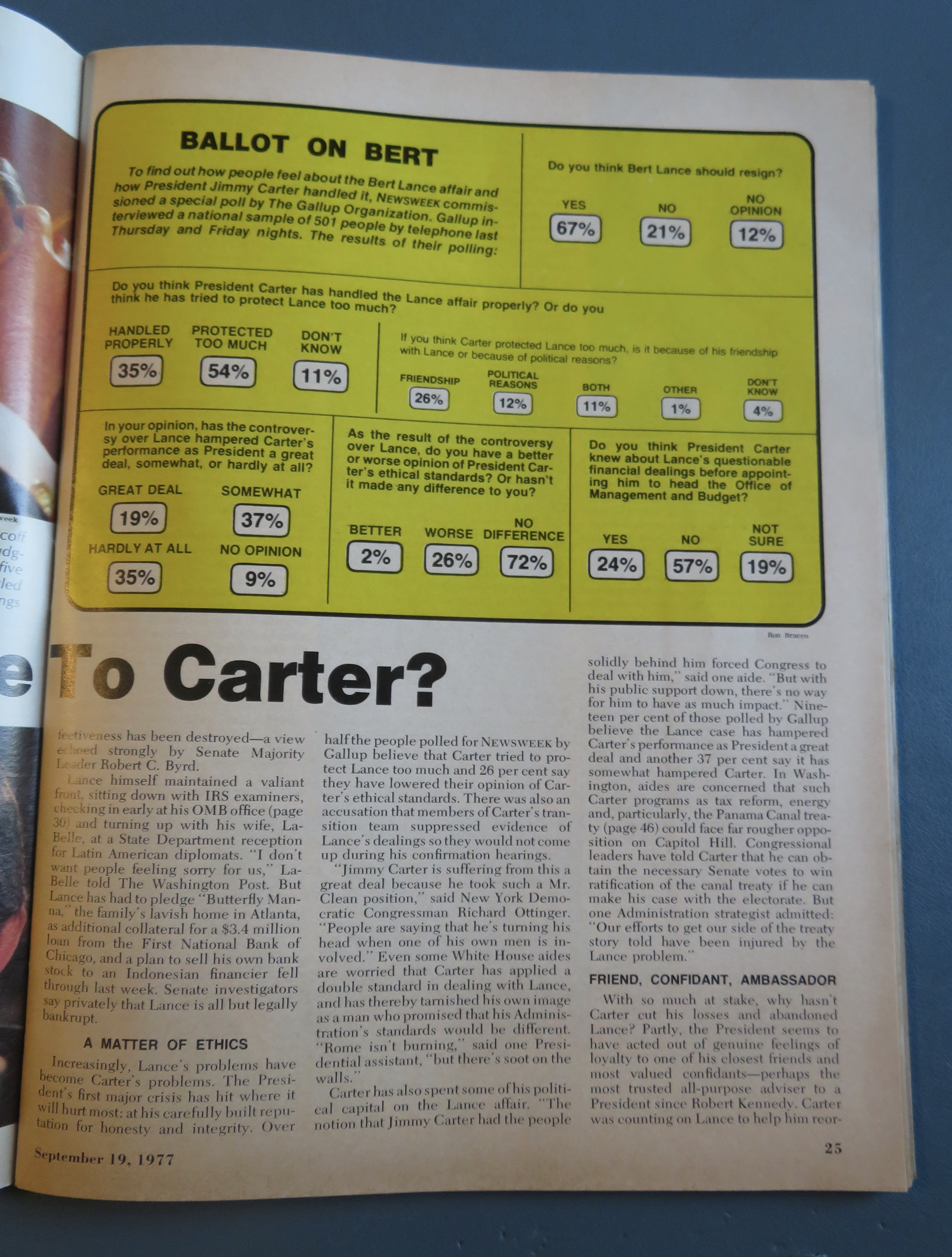 Newsweek Magazine September 19, 1977 The Lance Affair