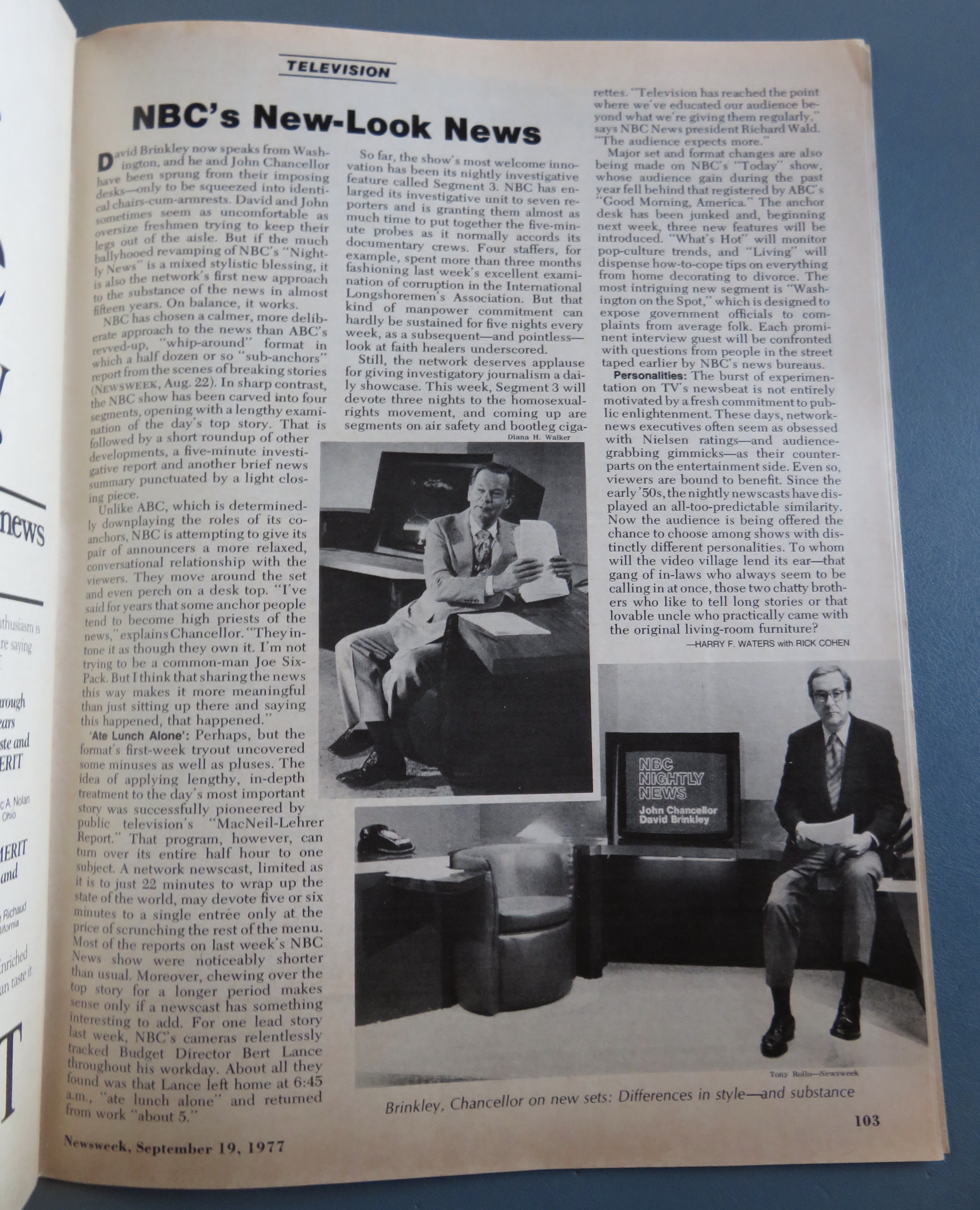 Newsweek Magazine September 19, 1977 The Lance Affair