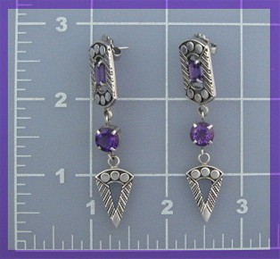 Amethyst Sterling Silver Post Earrings BY Peggy V