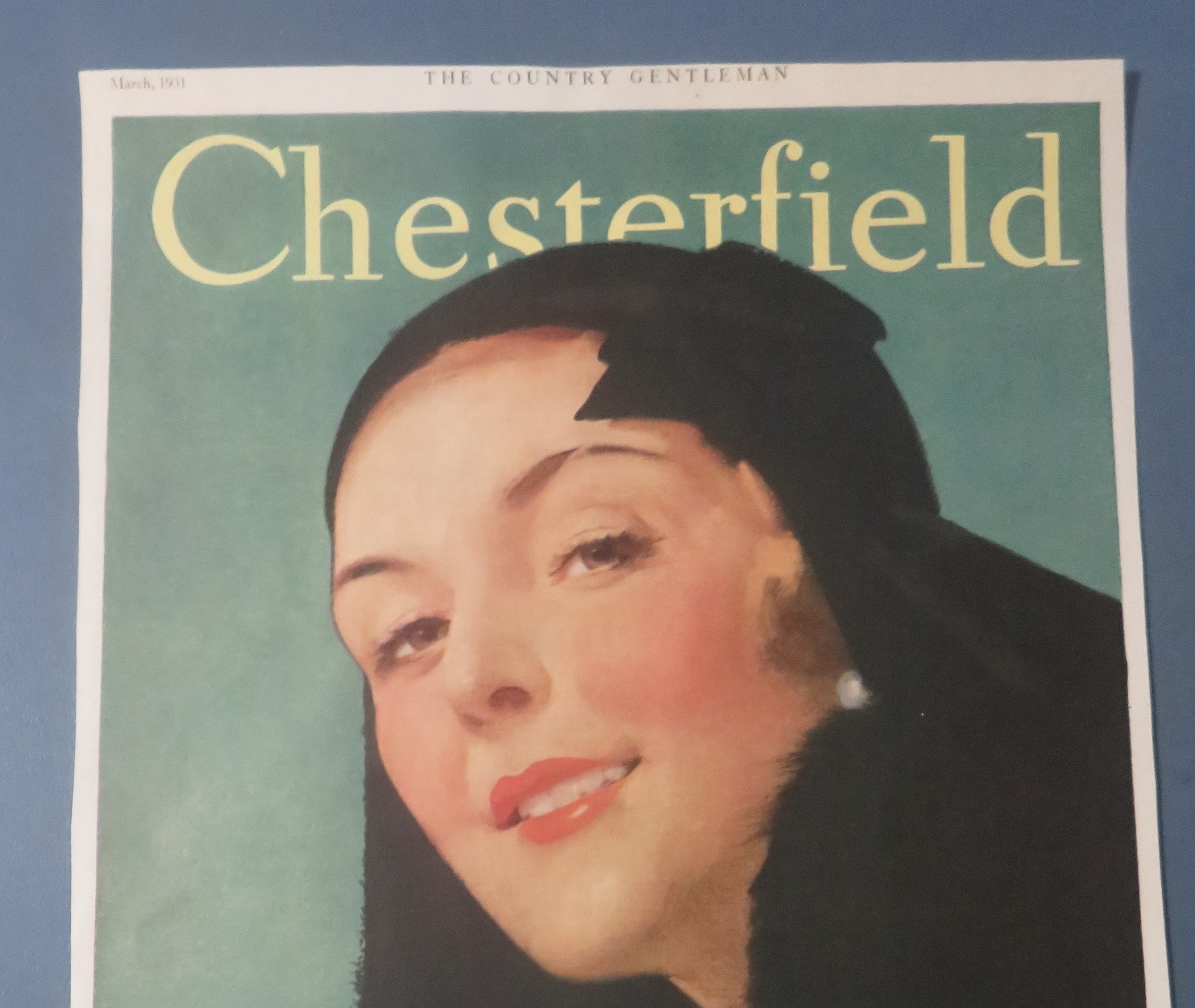 1931 Chesterfield Cigarettes with Lovely Woman Smiling