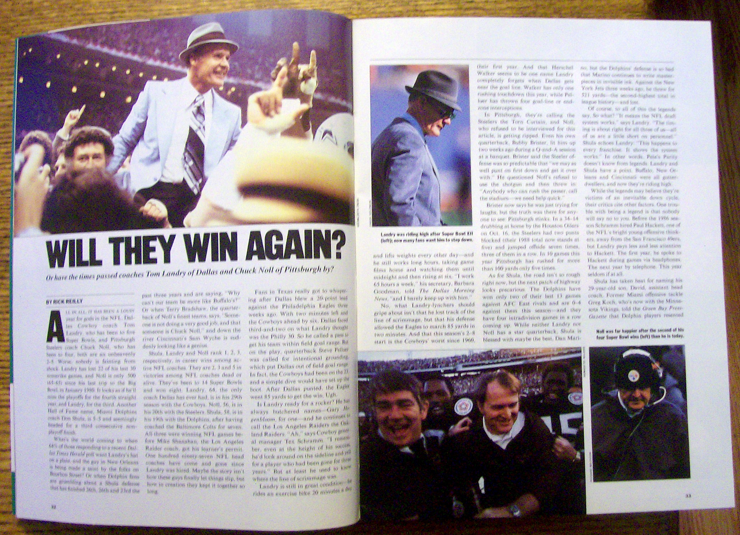 Sports Illustrated Magazine-November 14, 1988-Landry