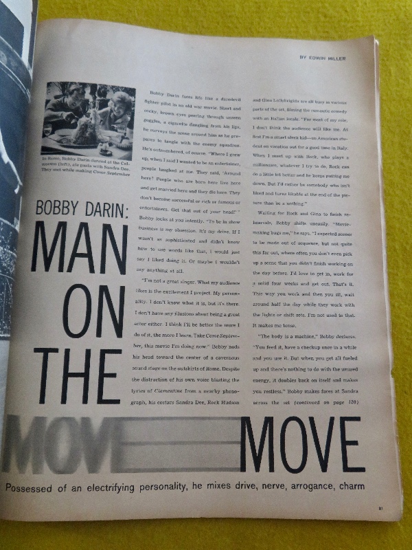 Seventeen Magazine July 1961 Bobby Darin