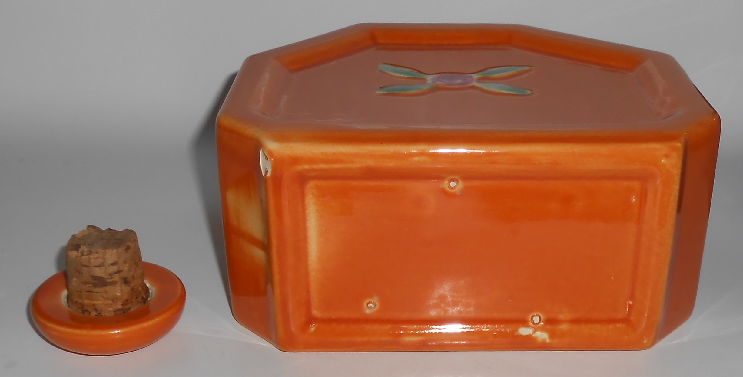 Coors Pottery Rosebud Orange Water Server w/Cap