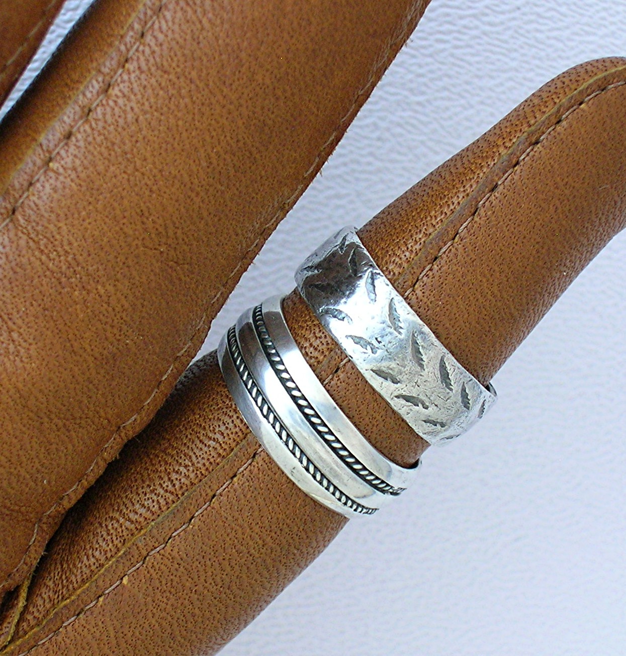 2 Sterling Silver Band Rings Size 6 . . . .