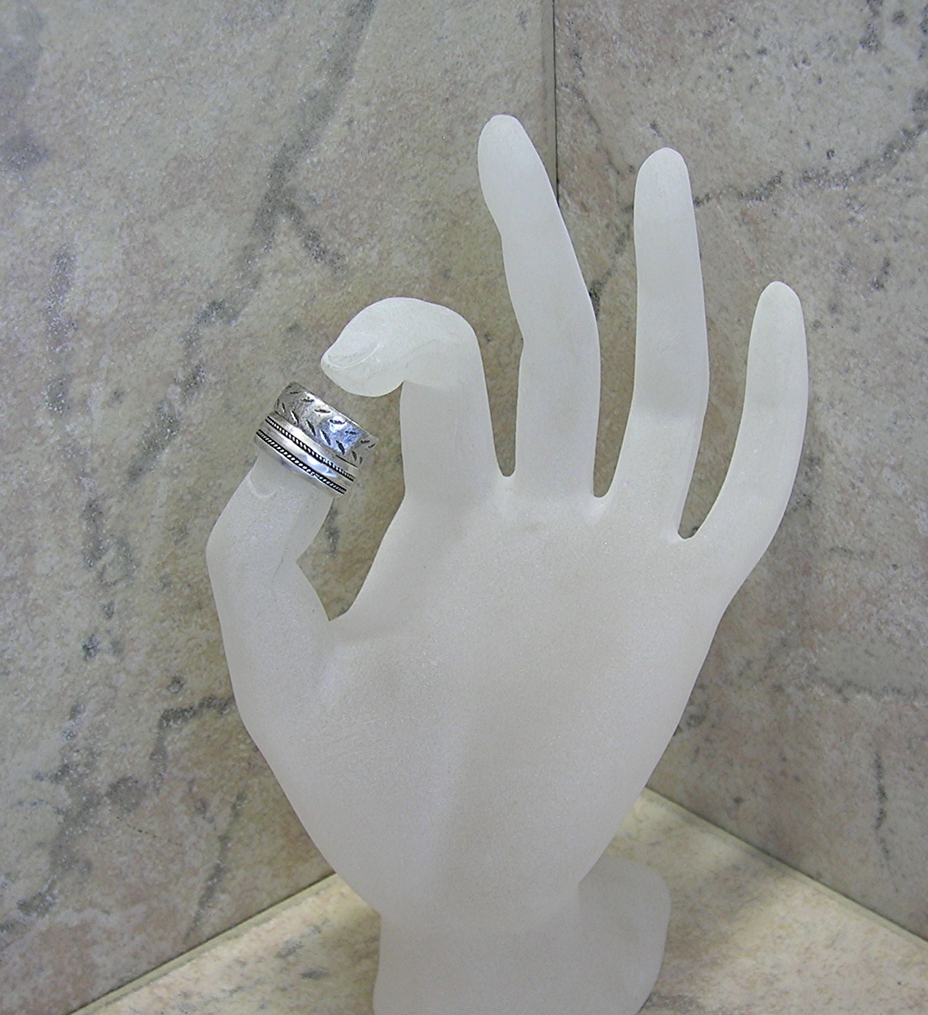 2 Sterling Silver Band Rings Size 6 . . . .