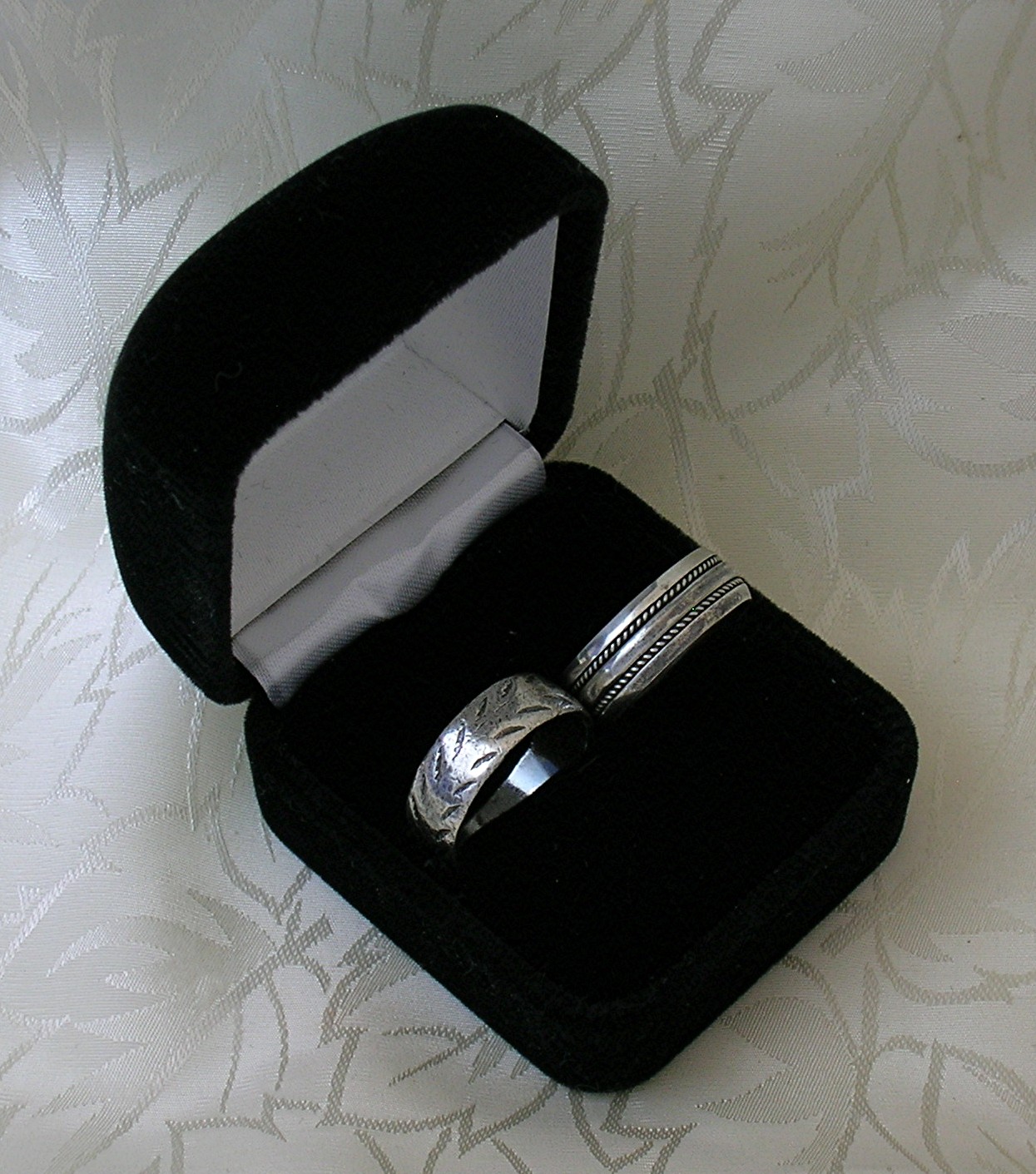 2 Sterling Silver Band Rings Size 6 . . . .