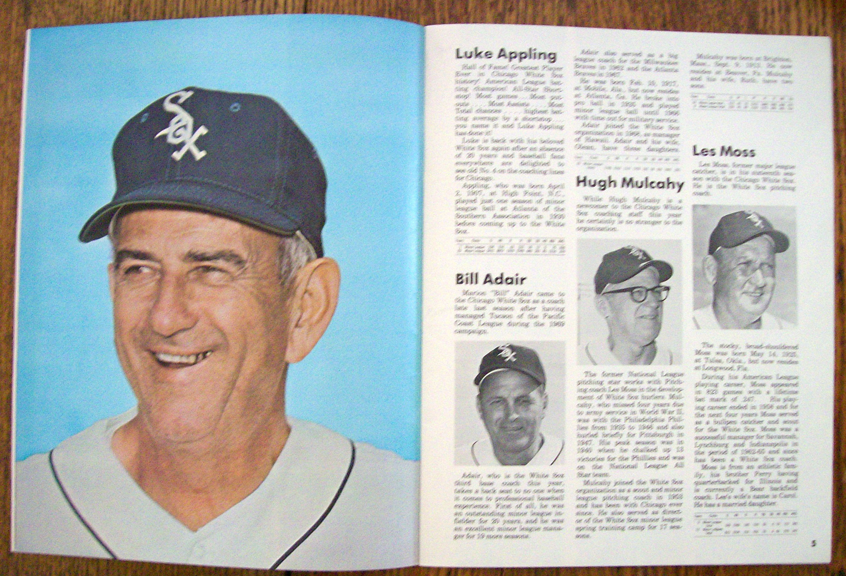 Chicago White Sox Official Yearbook 1970