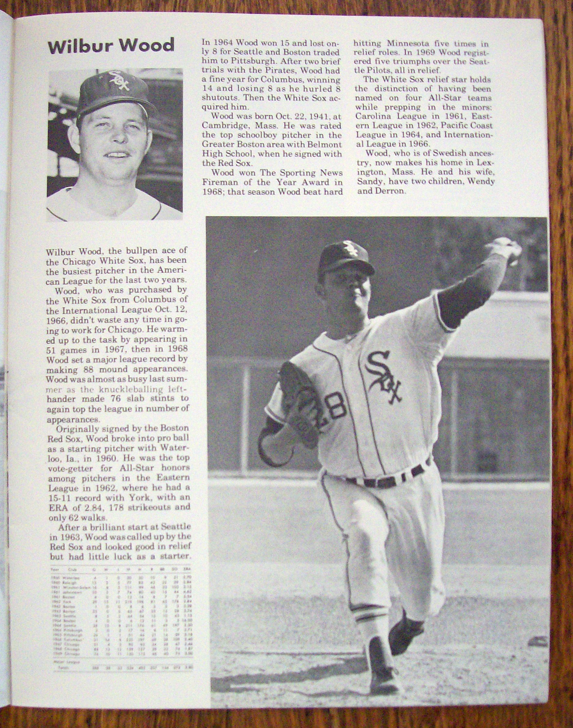 Chicago White Sox Official Yearbook 1970