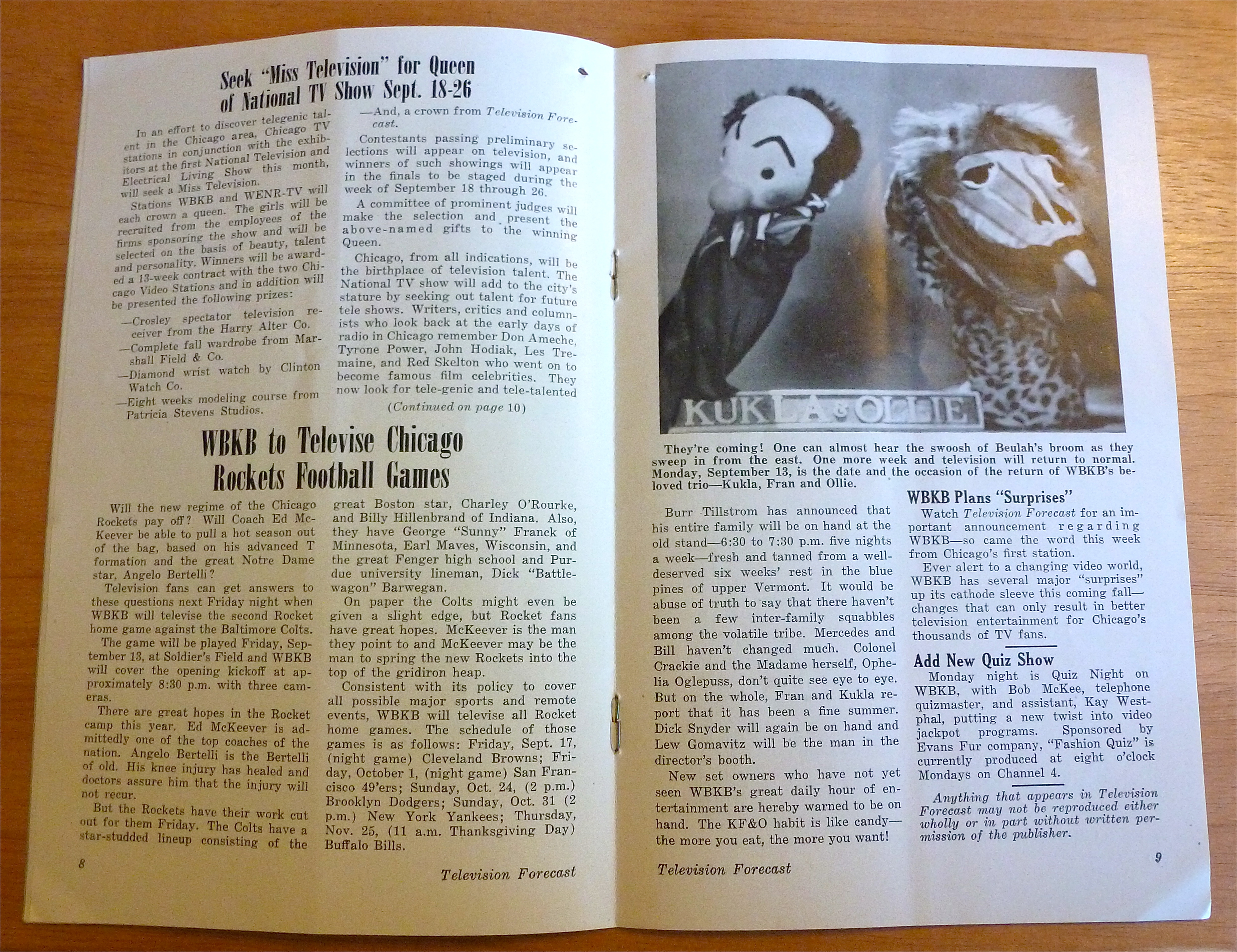 1948 Chicago Television Forecast Vol.1-#18 Bowling